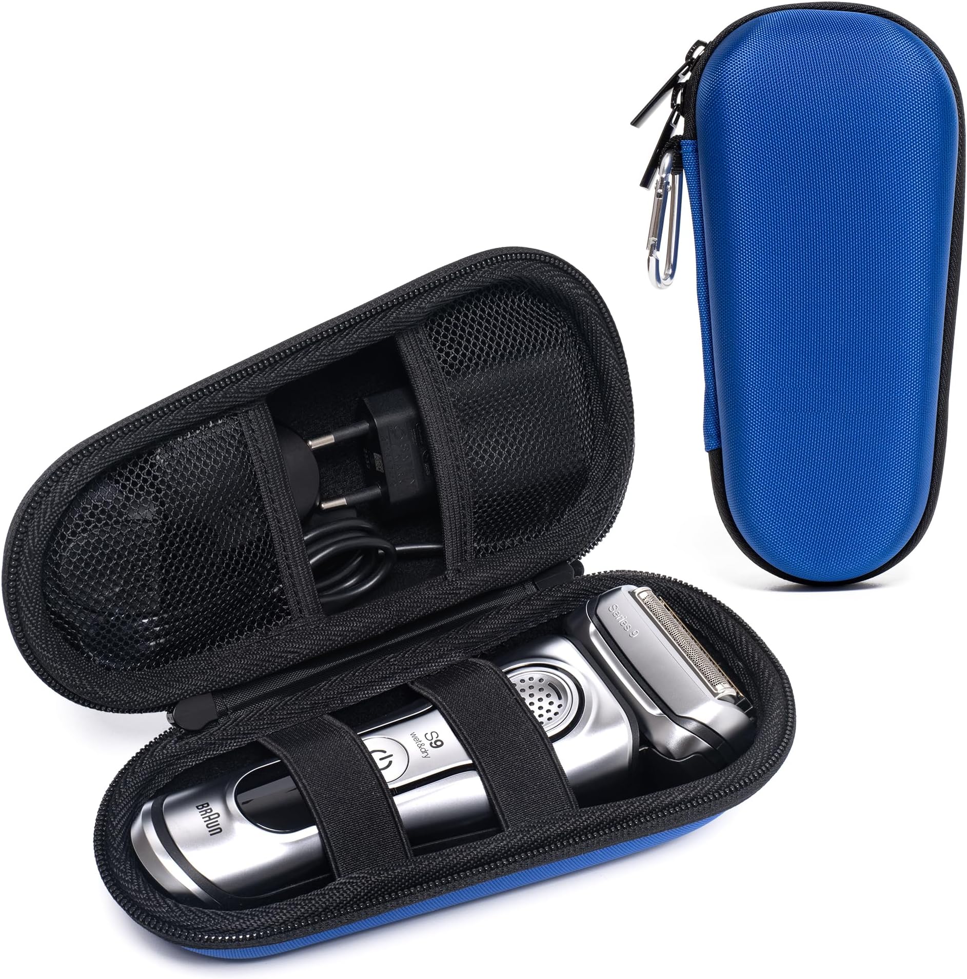 Nincha Electric Shaver Case for Braun Series 3, Series 5, Series 7, Series 9 Electric shavers - Hard shell EVA Travel Case - Powered Shaver Protective Bag (Blue)