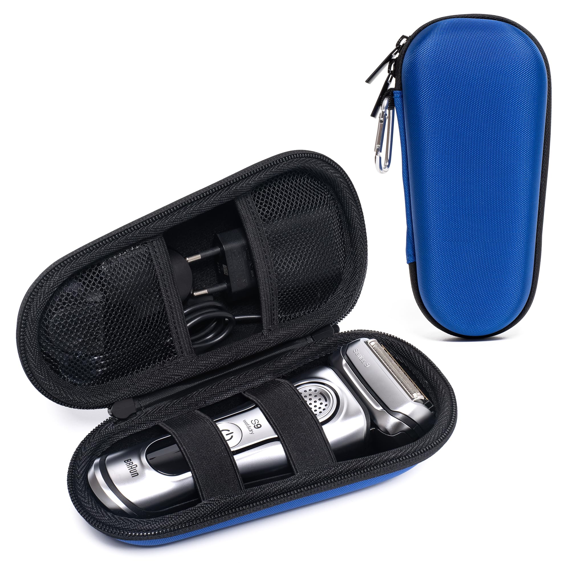 Nincha Electric Shaver Case for Braun Series 3, Series 5, Series 7, Series 9 Electric shavers - Hard shell EVA Travel Case - Powered Shaver Protective Bag (Blue)