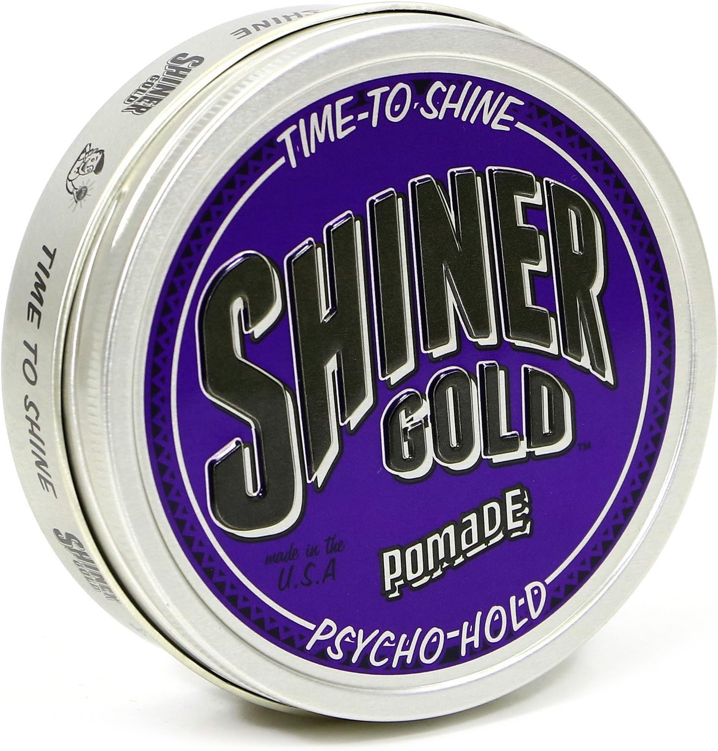 Shiner Gold Psycho Hold Pomade | Extreme Hold | High Shine | Water-based | Coconut Scent, 4oz