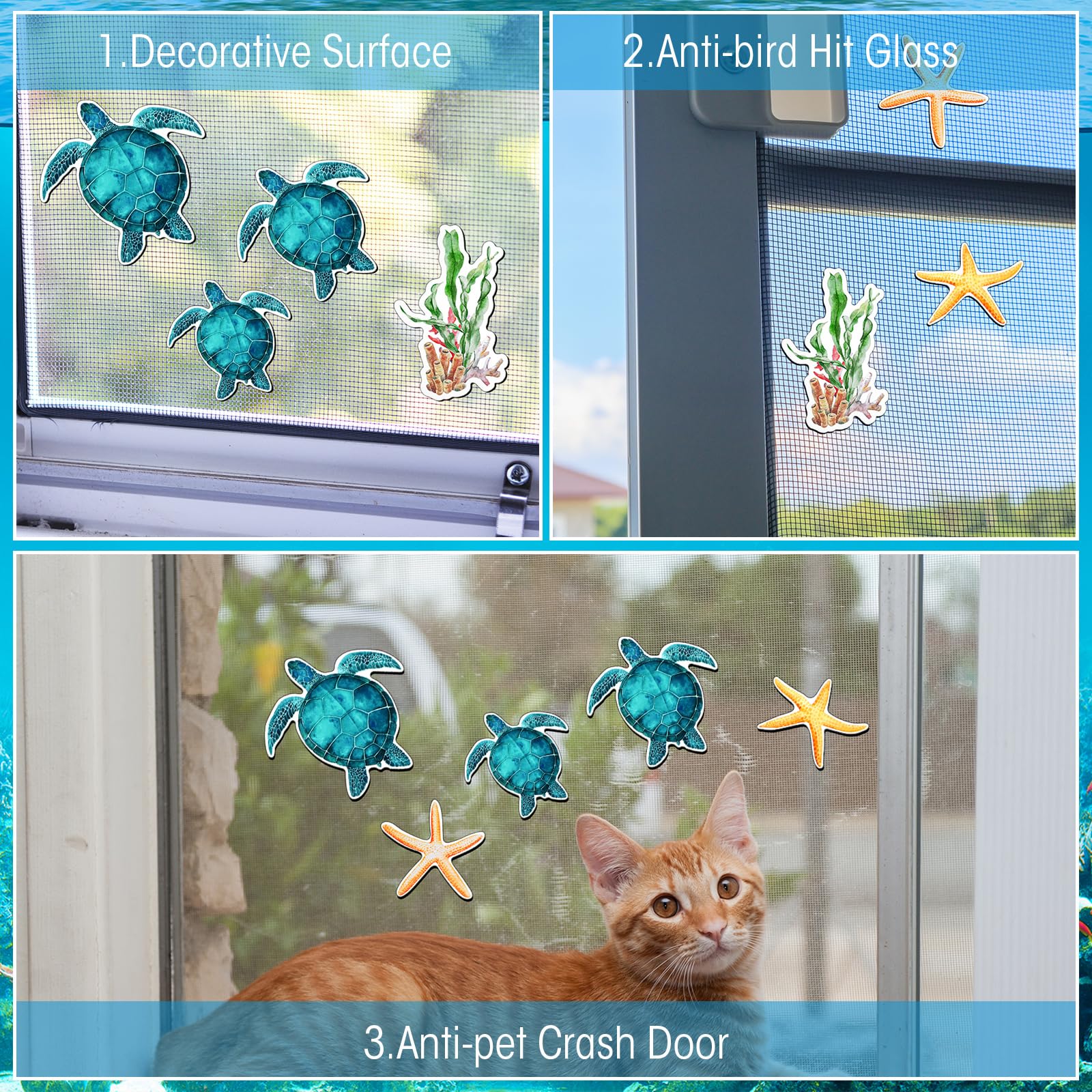 Kanayu 6 Pcs Hummingbird Screen Door Magnets - Double Sided Flexible Decorative Magnets For Patio Doors & Windows (Bright Style) - View #3