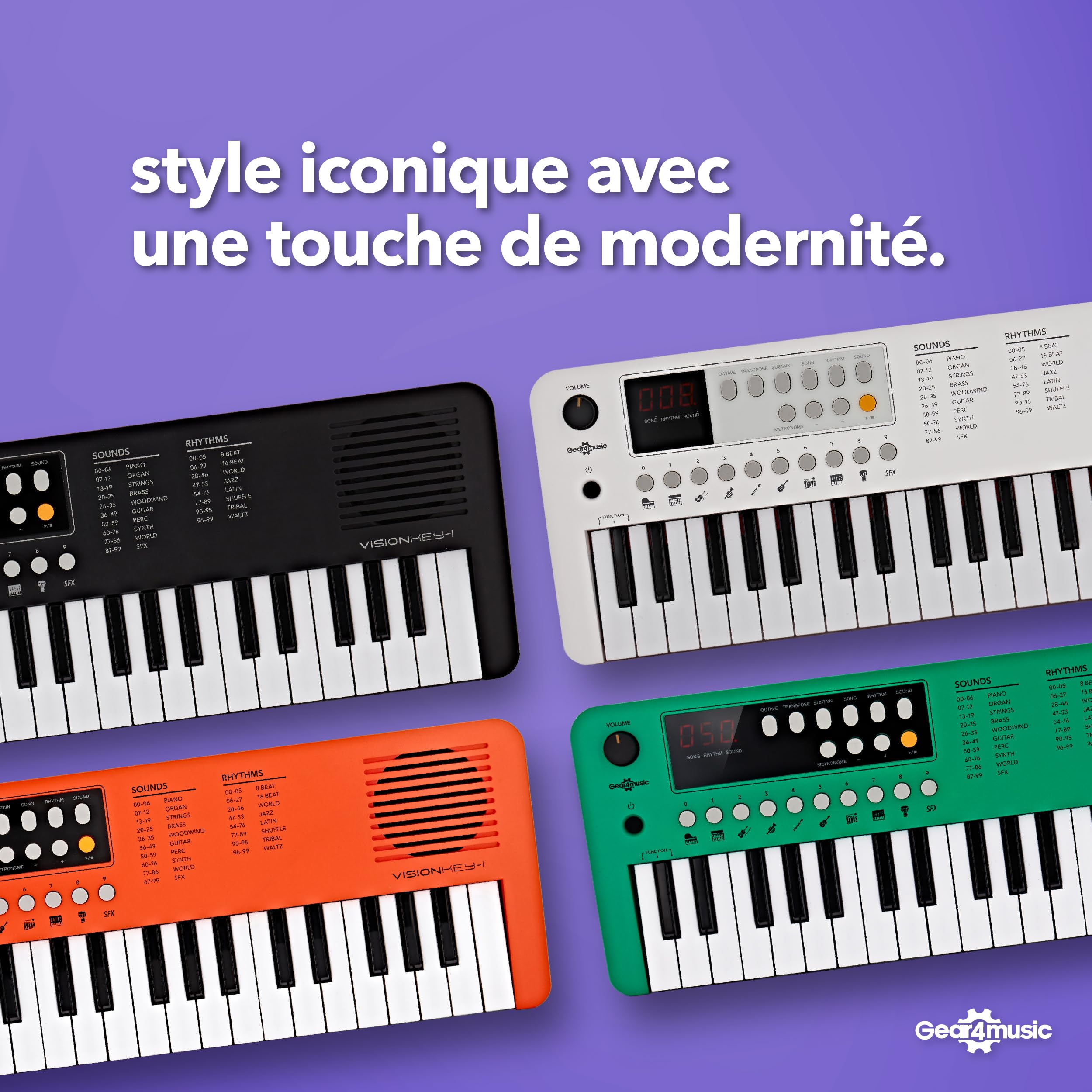 VISIONKEY-1 Mini Clavier Numérique 37 Touches pour Enfants et Débutants