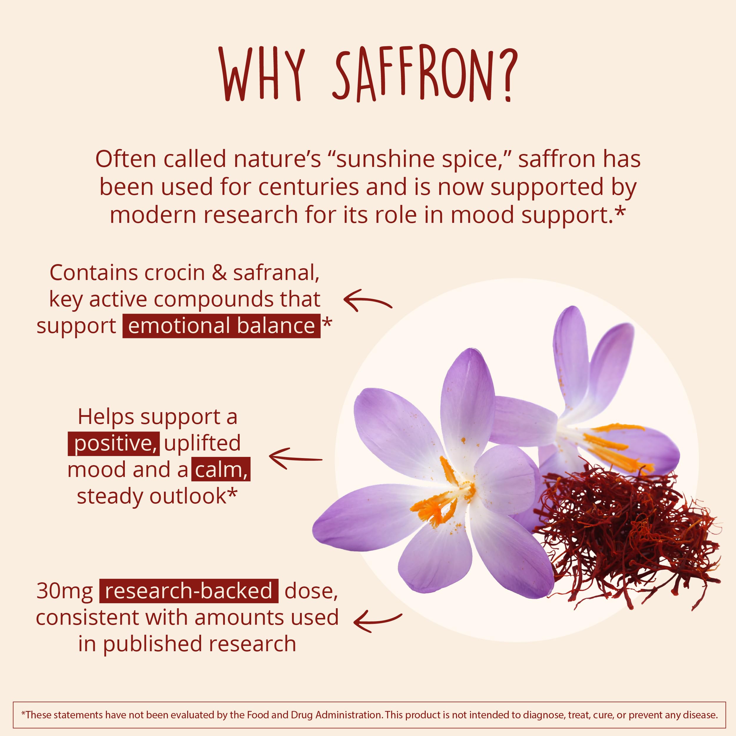 Joy-Filled Saffron Mood Support Supplement with 30 Mg Extract, Vegan, 30 Ct — Amazon image 6
