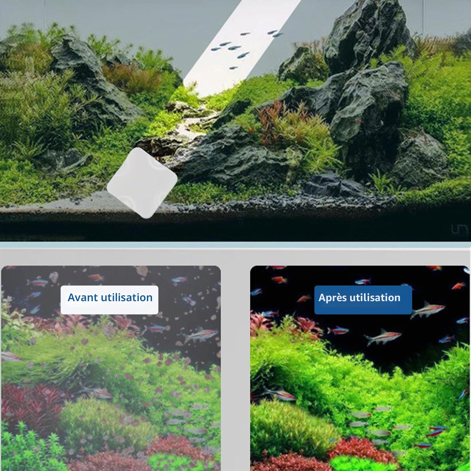 Kiuiom Aimant Aquarium Nettoyage,Brosse Magnétique Aquarium,Magnetic Fish Tank Algues Cleaner,Brosse Réservoir Poissons Magnetique,Nettoyeur Verre D'Aquarium,Brosse Nettoyante Bocal Poisson Floating