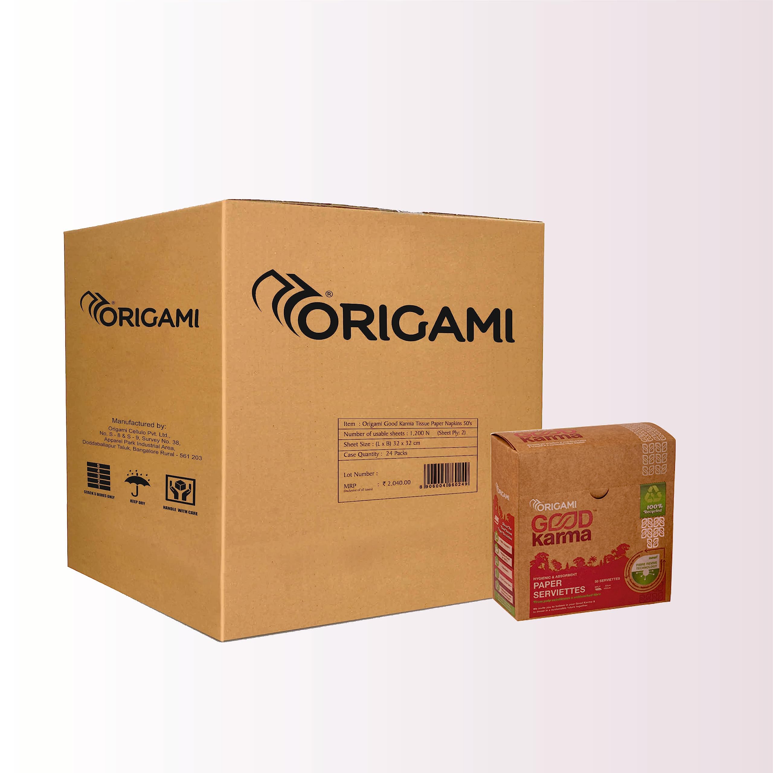 Origami Good Karma 2 Ply Tissue Paper Napkins - 1 x 24 Packs (50 Pulls Per Pack, 1200 Sheets) (B0C8NNCXYB) Amazon Price History, Amazon Price Tracker