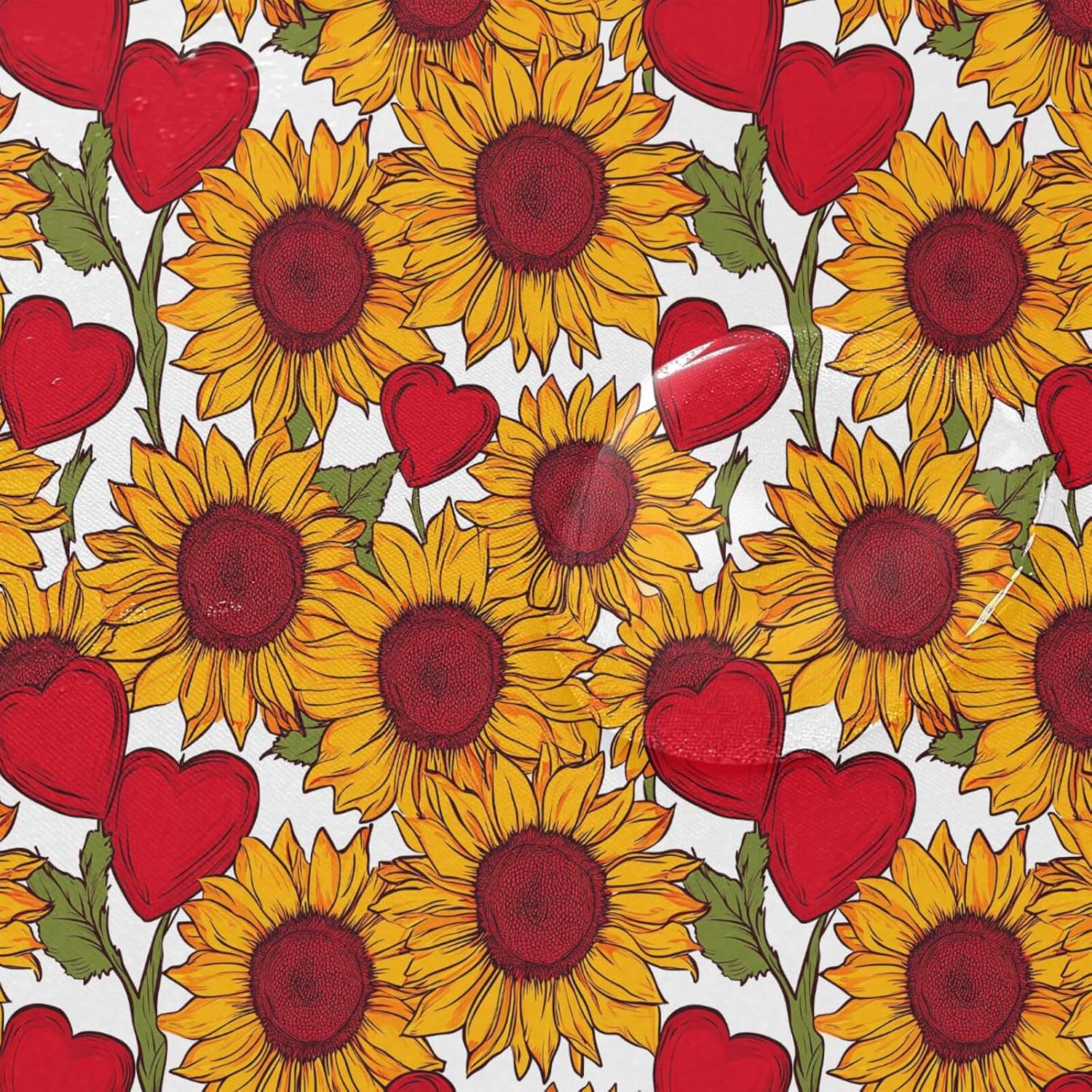 66x72 Inch Waterproof Material Pattern Shower Curtain with Hook Sunflower Country Style Polyester Washable Standard Curtain Liner for Modern Bathroom Decor