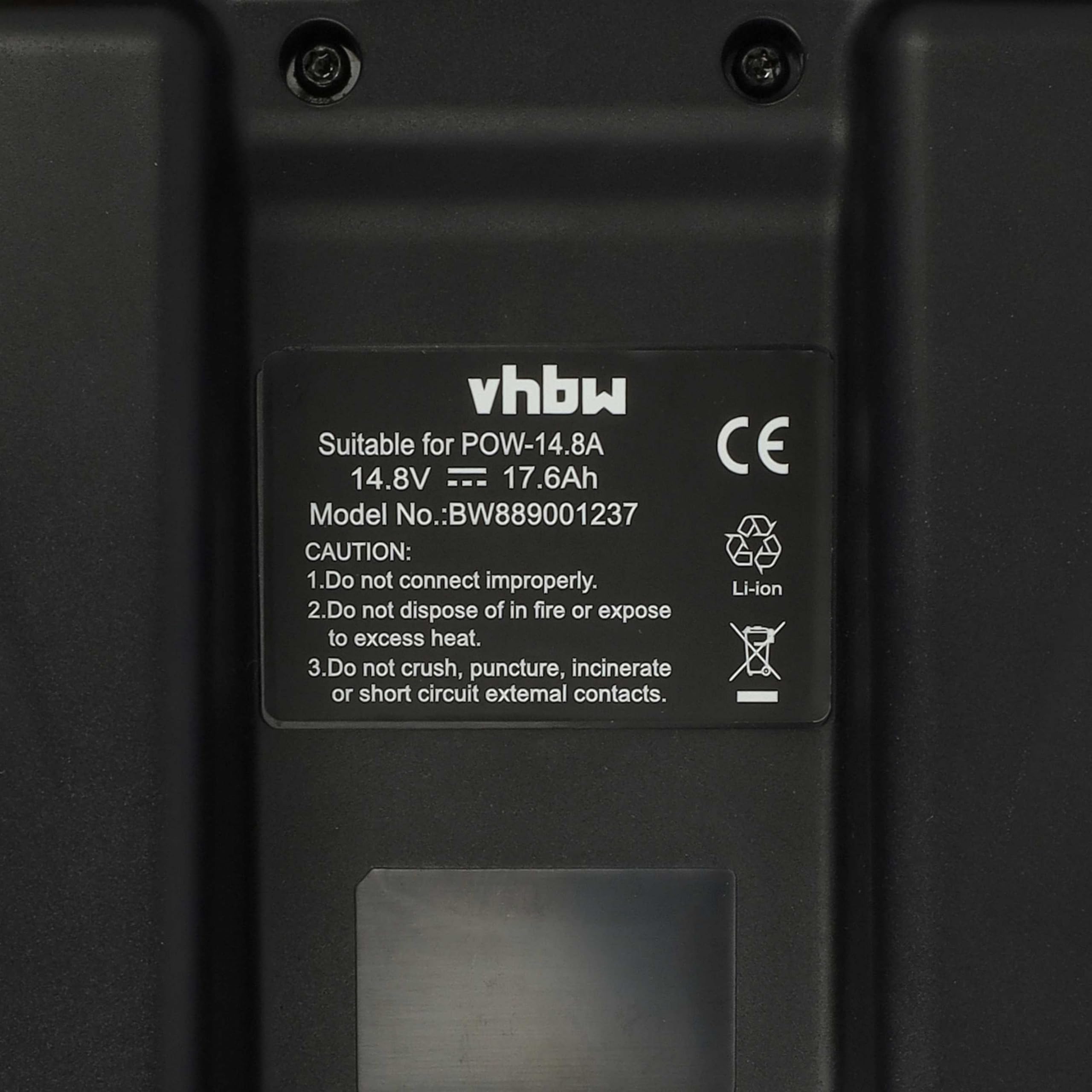vhbw Zamiennik akumulatora do PowaKaddy PK3785, 4S8P, PK3583 do wózków elektrycznych Caddy (17,6 Ah, 14,8 V, litowo-jonowy, w zestawie ładowarka)