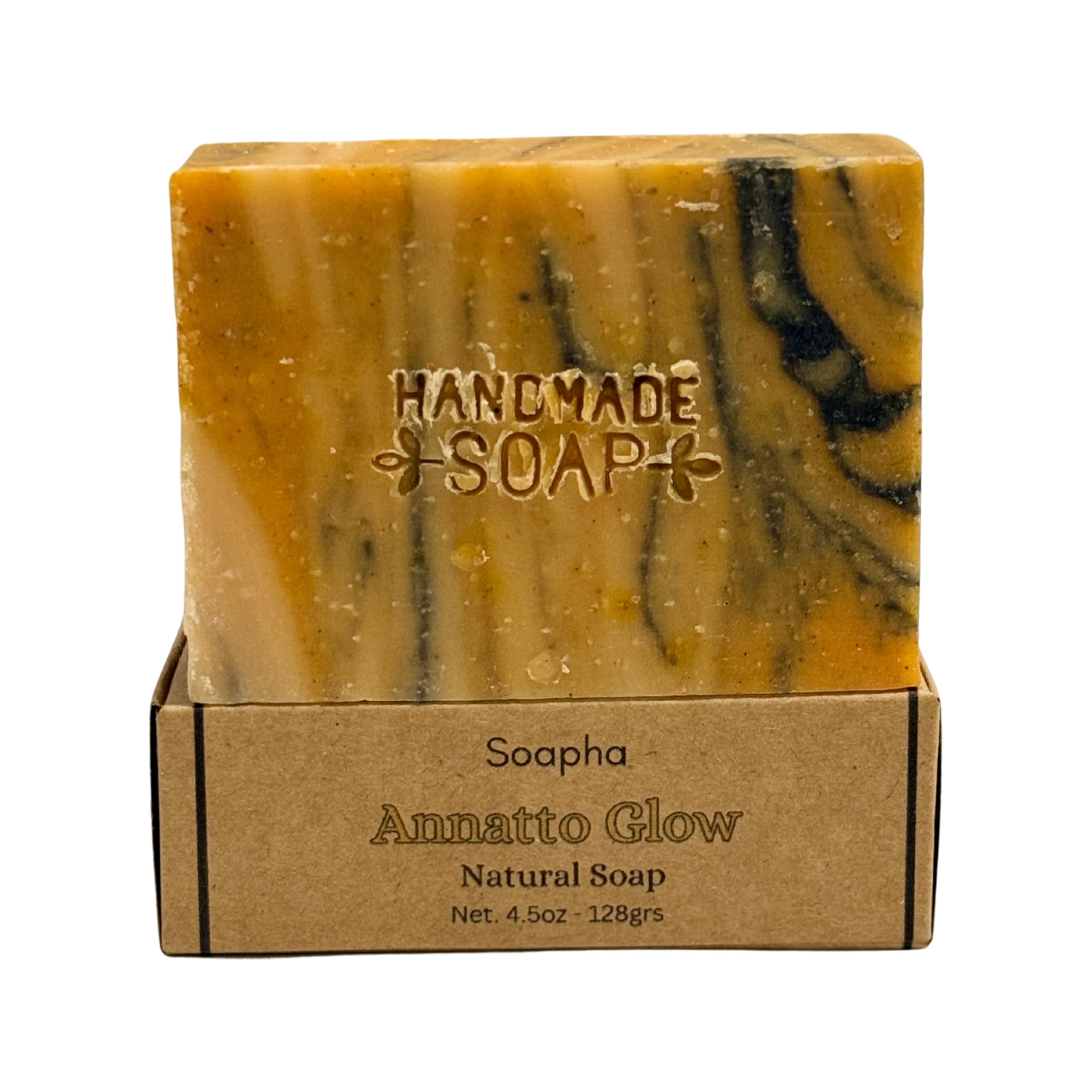Annatto Glow Handmade Natural Soap Bar with Organic Oils Mica Antioxidant-Rich Vegan All Natural Gently Exfoliating Golden Botanical