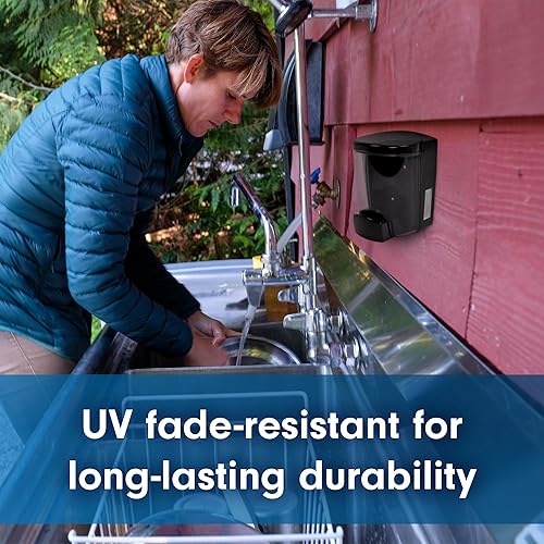 Miniatura 10 de PolyJohn PSD1-1001 Dispensador de jabón líquido para manos y desinfectante montado en la pared, fabricado en EE. UU., A prueba de fugas, fácil de