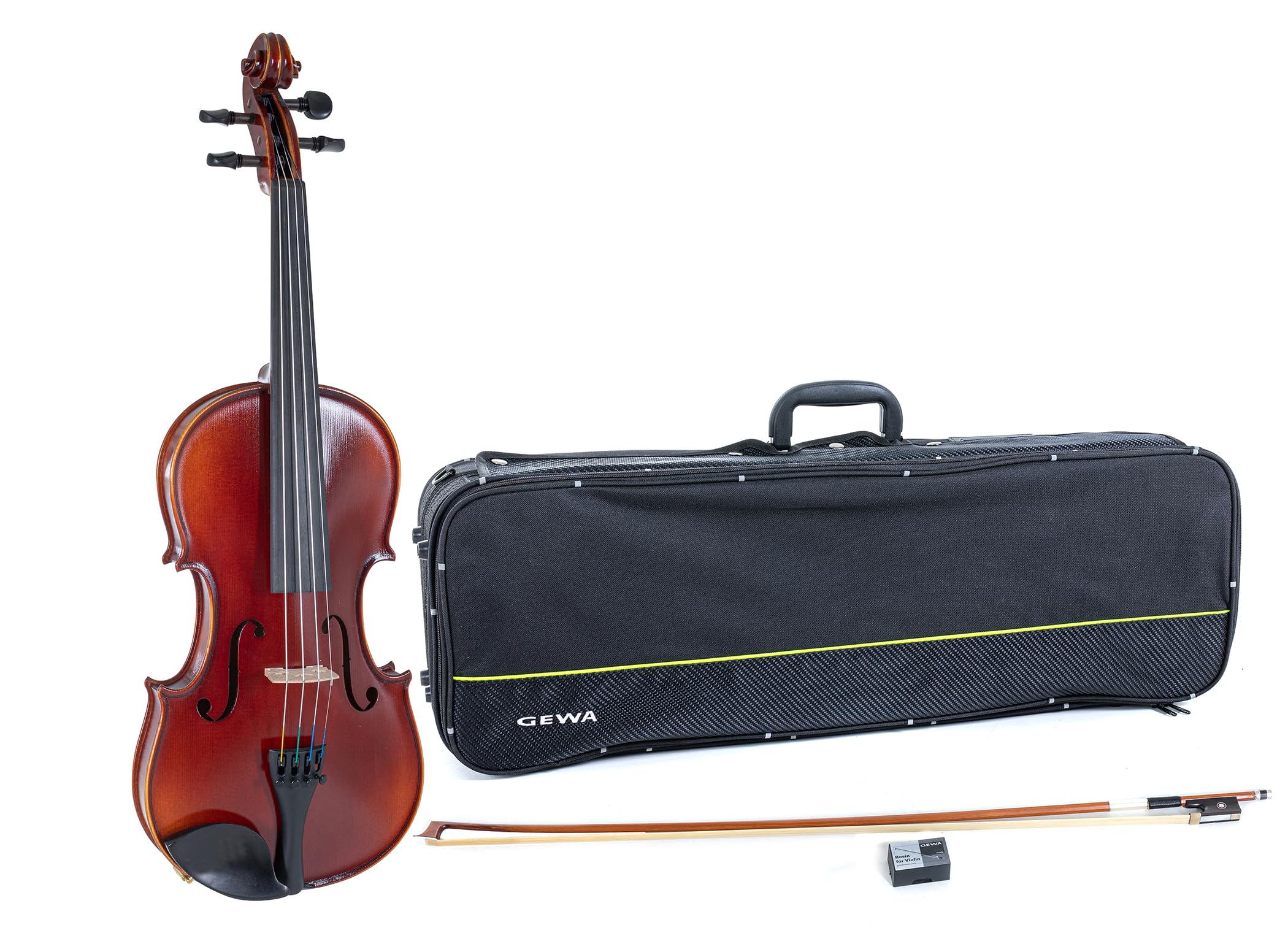 GEWA Violingarnitur Ideale VL 2 – 4/4 spielfertig, Massaranduba Bogen, Larsen Aurora Saiten, Violinkoffer