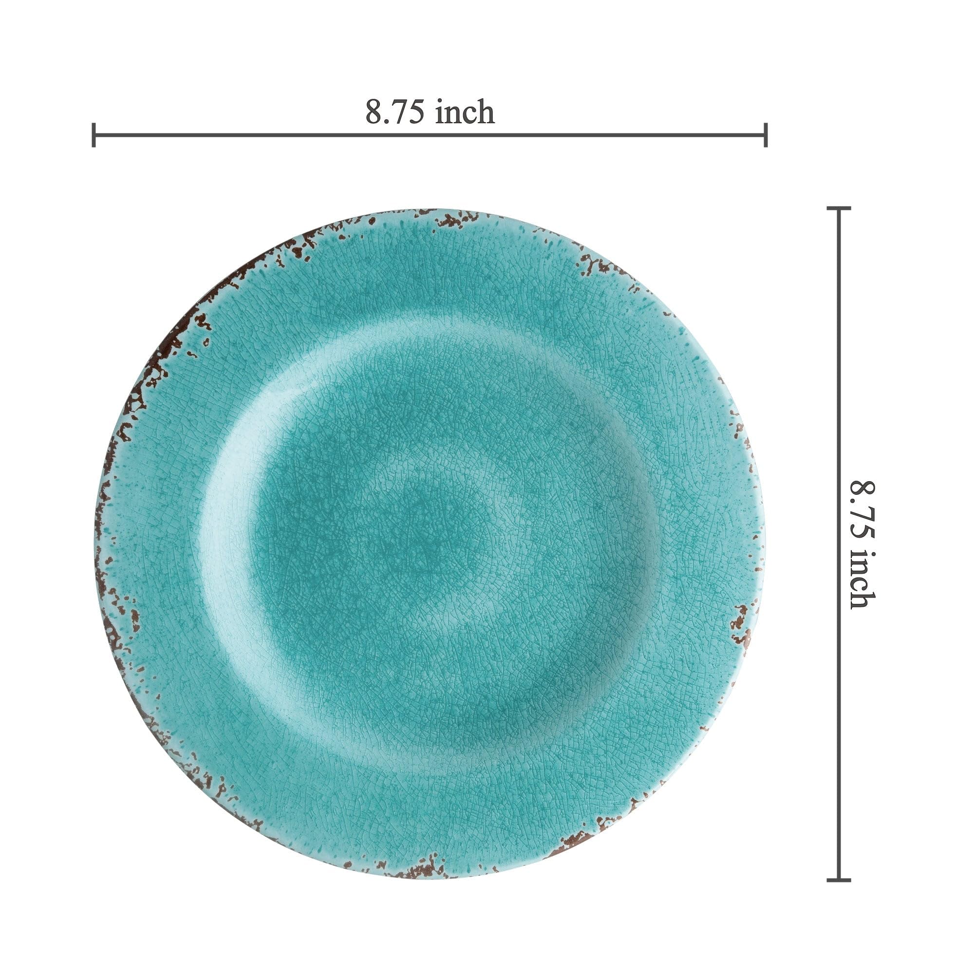 UP ware - Piatti da portata, in melamina, peso pesante e resistente, 6 pezzi, colore: Turchese