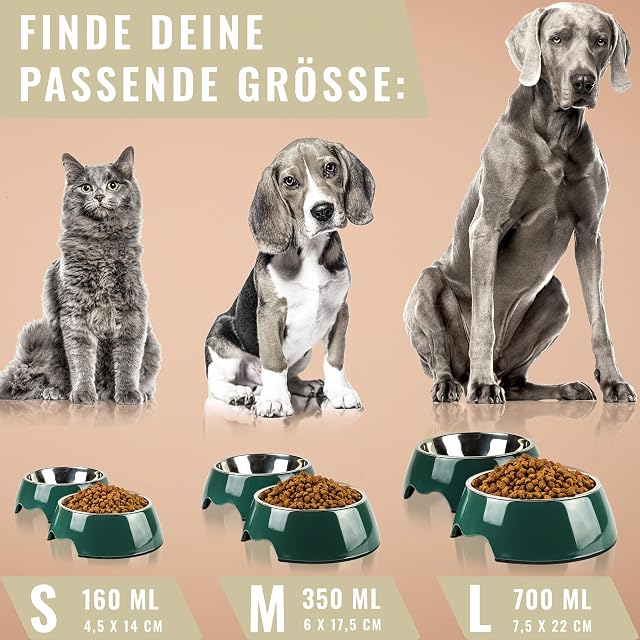 Foto 4 de 8 de ne&no Juego de 2 comederos para perros y gatos [talla L/700 ml] comederos para perros grandes, antideslizantes
