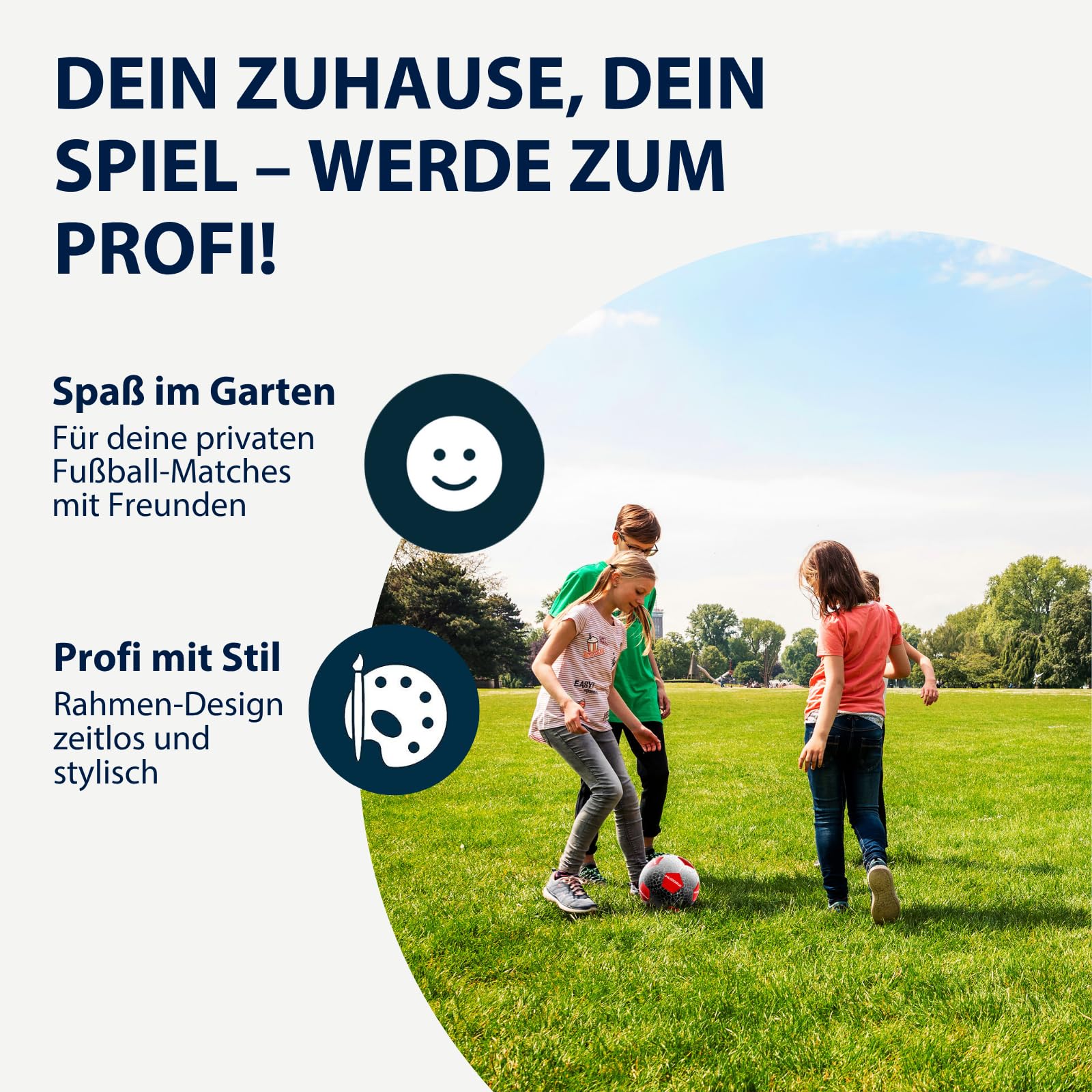 HUDORA Fußballtor Pro Tect Lite – Garten Fussballtor mit Pfosten-Polsterung für den Outdoor Einsatz – schneller Aufbau Dank Click-Verbindungen – Stabiles Tor aus Stahl für Kinder/Jugendliche