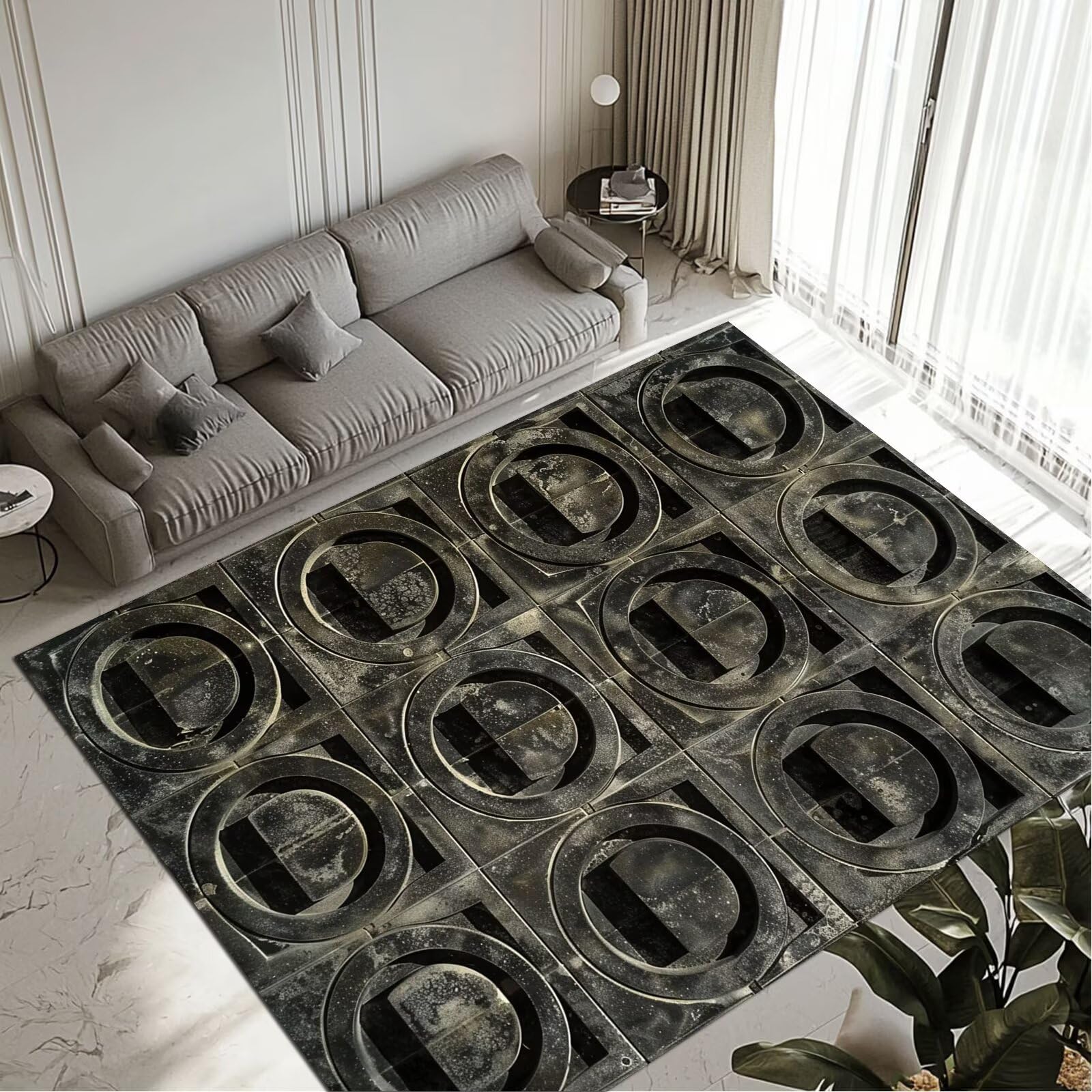 Tapis antidérapant et imperméable anthracite 50x80cm haute résistance