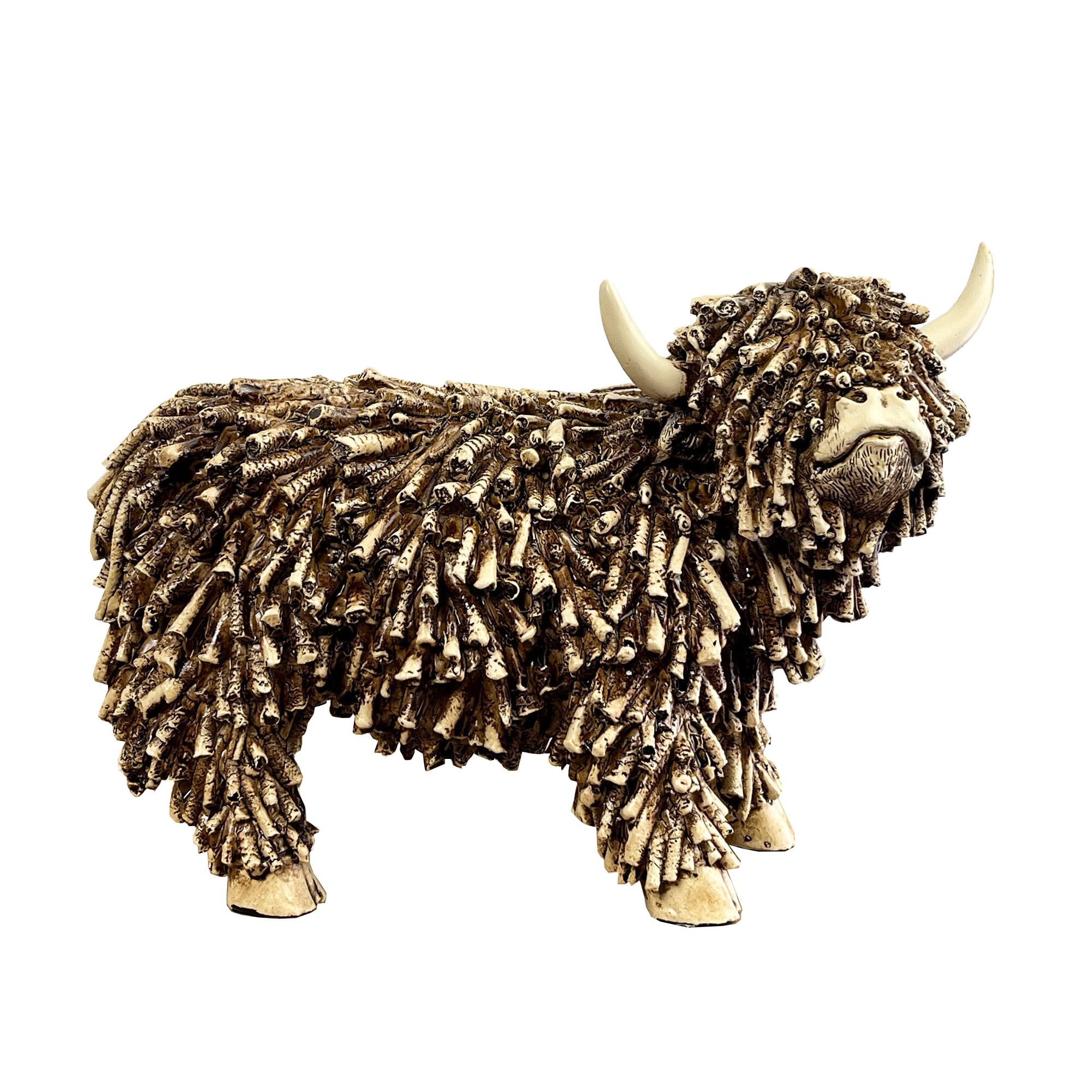 Alfie Francis Brown 25Cm (Length) Large Standing Highland Cow Ornament Figurine Statue Sculpture Home Decoration Accessories Decor