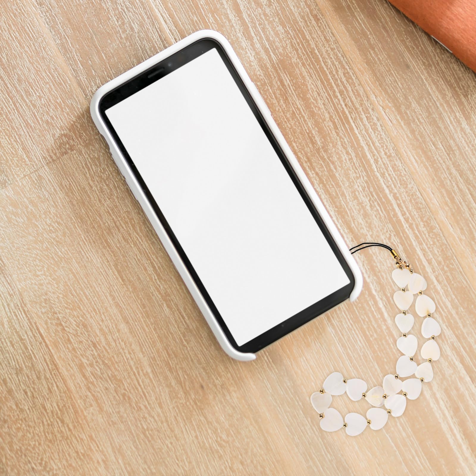 TEHAUX Porte-clés Chaîne Pendentif Cœur en Perles pour Téléphone Portable, Accessoire Décoratif, Chaîne Téléphonique Élégante pour Étui de Téléphone, Bijou pour Femmes, Présent Pratique