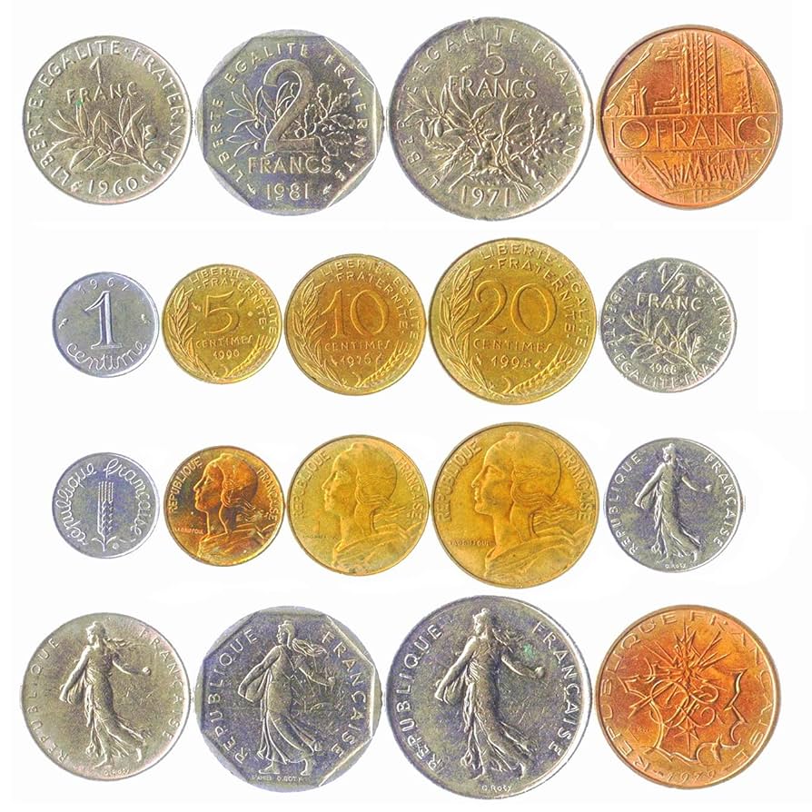 フランス旧紙幣 & 硬貨セット ⑨ フランス】コインセット 5枚組