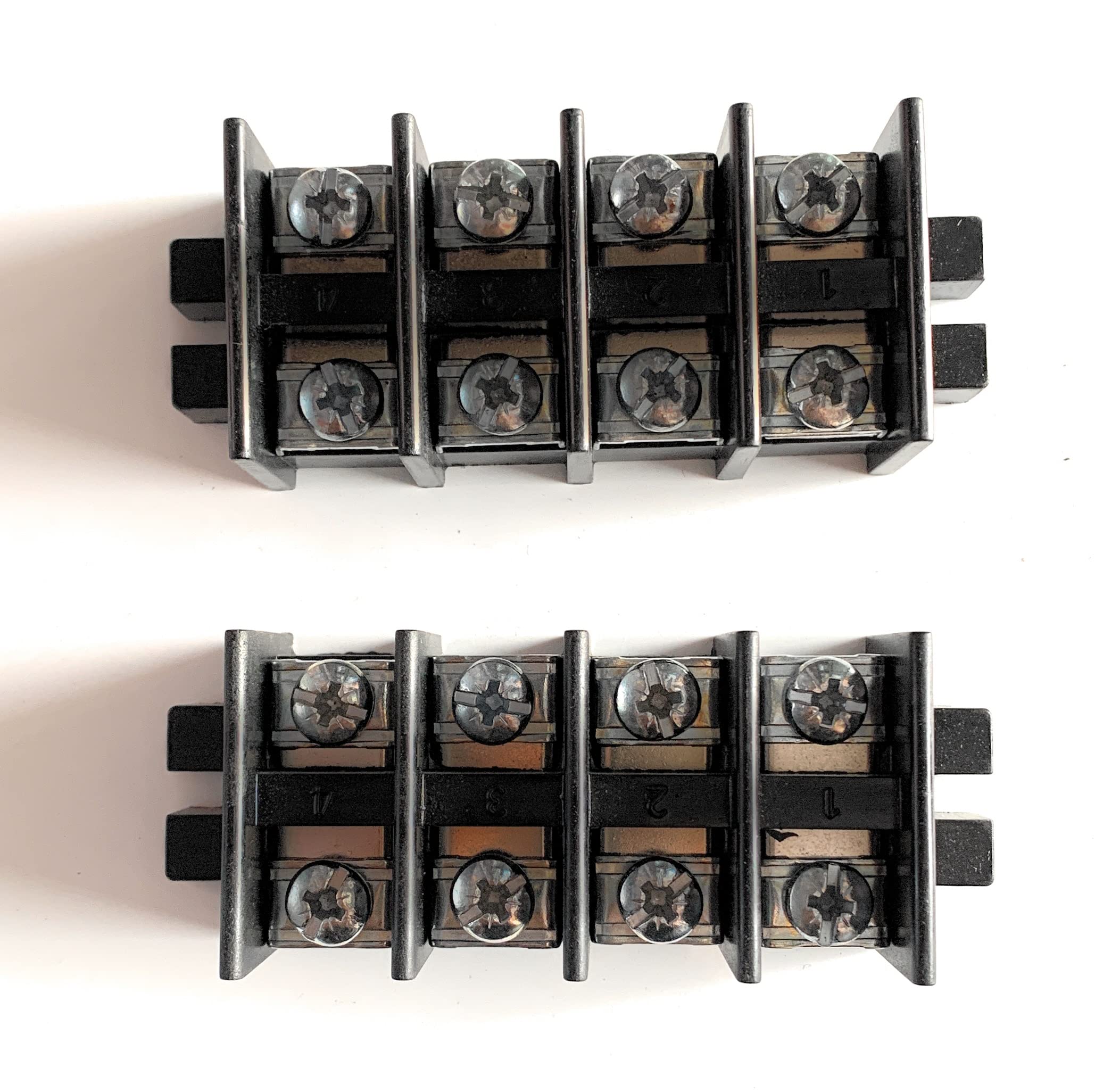 Litost® Control Panel 4 Way 60A 500V AC Bakelite Connector Strip Terminal Blocks High Temp Bakelite Strip Open Type Connectors Pack of- 2