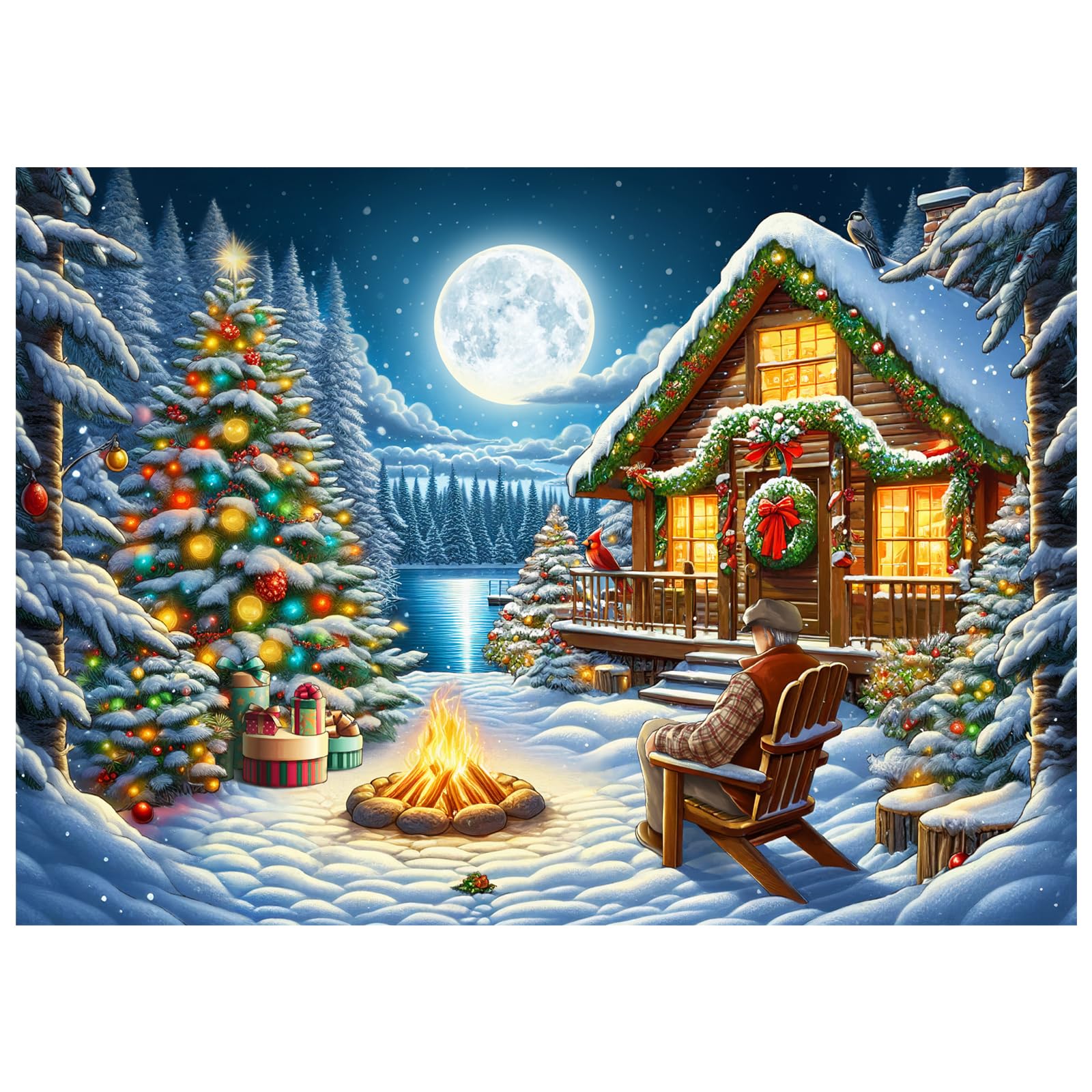 500 Piece Christmas Puzzles for Adults,Fun Winter Theme Jigsaw Puzzles Presents,Adults Challenging Perfect for Game Nights,Xmas Creative Family Play & Holiday Party Gifts Artwork Wall Art Home Decor