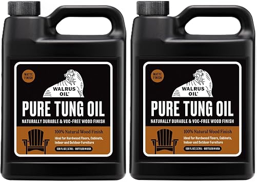Walrus Oil - 100% Pure Tung Oil, Wood Finish for Any Woodworking Project, Natural, VOC-Free. 128oz / 1 Gallon Jug 2 Pack