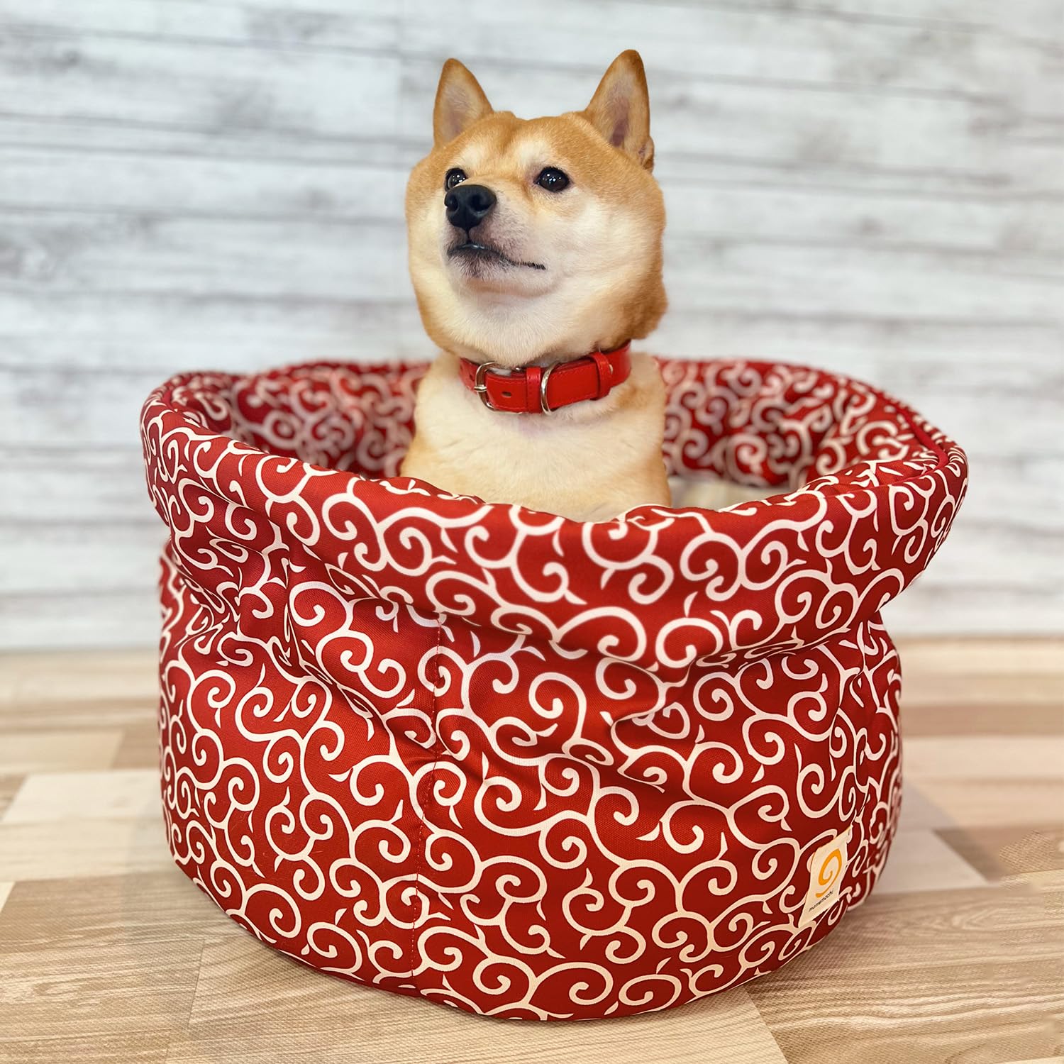 唐草ラウンドベッド レッド ペット用 Amazon | mamemochi 唐草ラウンドベッド レッド ペット用ベッド 犬