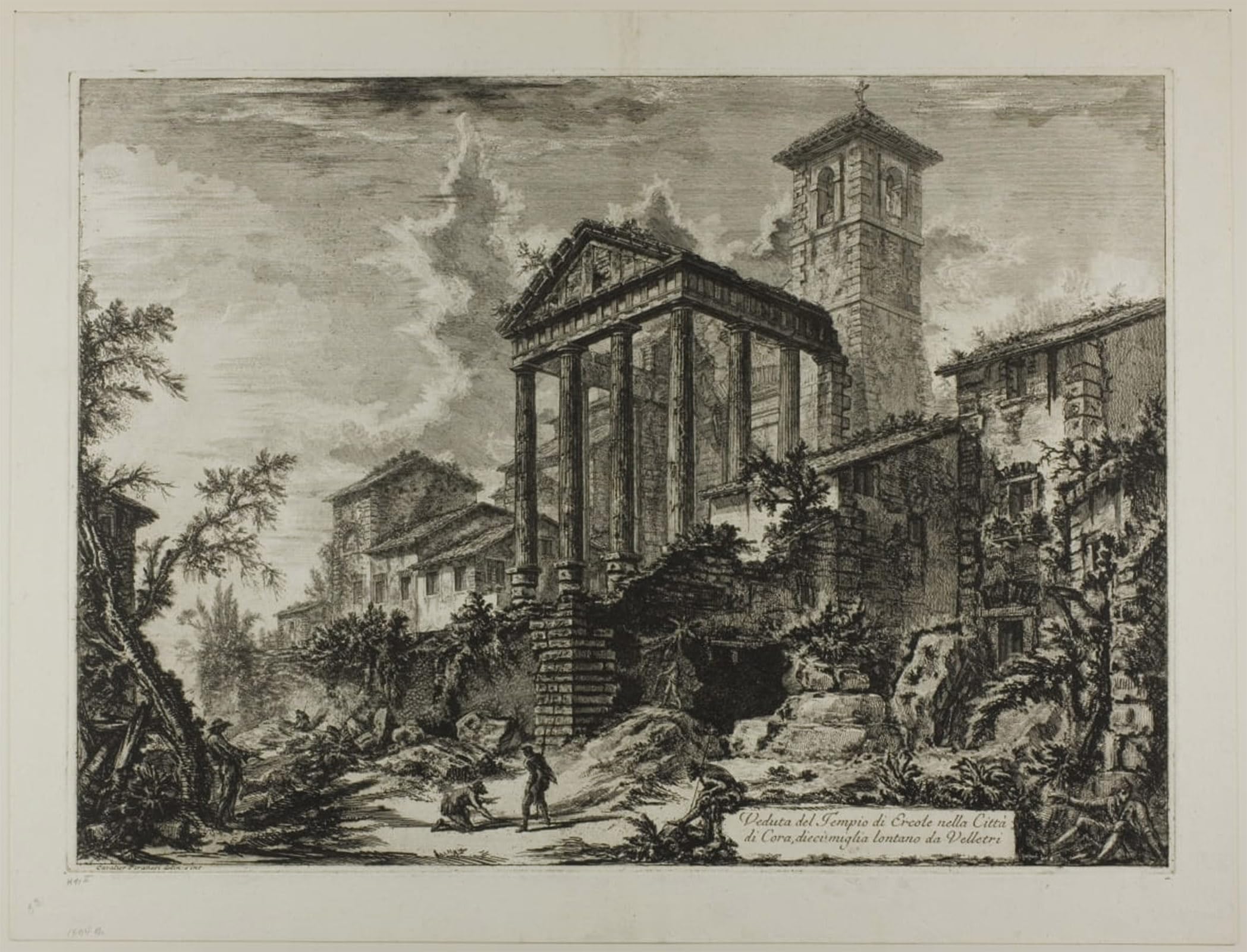 ARTXLXXBN Famous Print Painting Colorful Art Print View of the Temple of Hercules At Cori Ten Miles Distant From Velletri by Battista Piranesi Canvas Art Decorations for Home Decor 60x90cm
