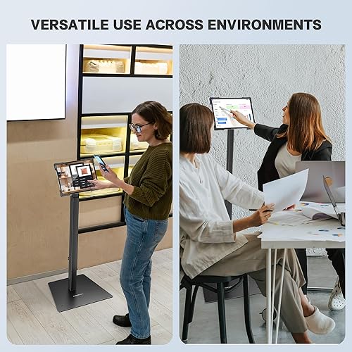 Miniatura 2 de AboveTEK Soporte de piso de quiosco de seguridad para iPad, soporte de tableta antirrobo para negocios minoristas, soporte de piso de tableta