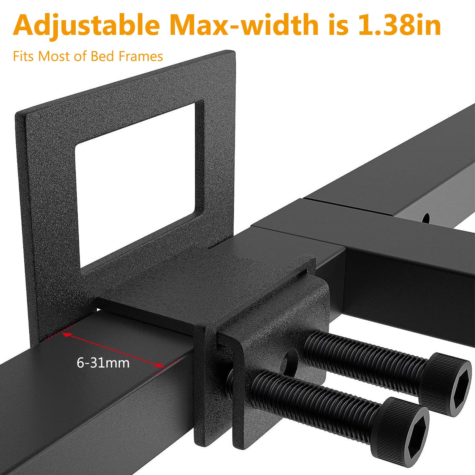 GOMETY 6 guarnizioni per materassi antiscivolo, supporto per materasso contro lo scivolamento, supporto per materasso per telaio del letto, antiscivolo in metallo, montaggio stabile per telaio in