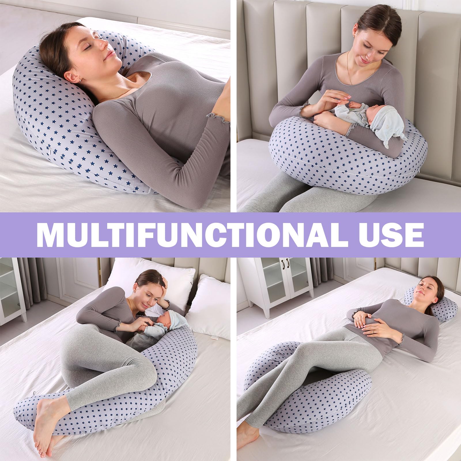 PASUKTER 2 in 1 Pregnancy Pillow and Nursing Pillow, Versatile Body Pillow - Image 4
