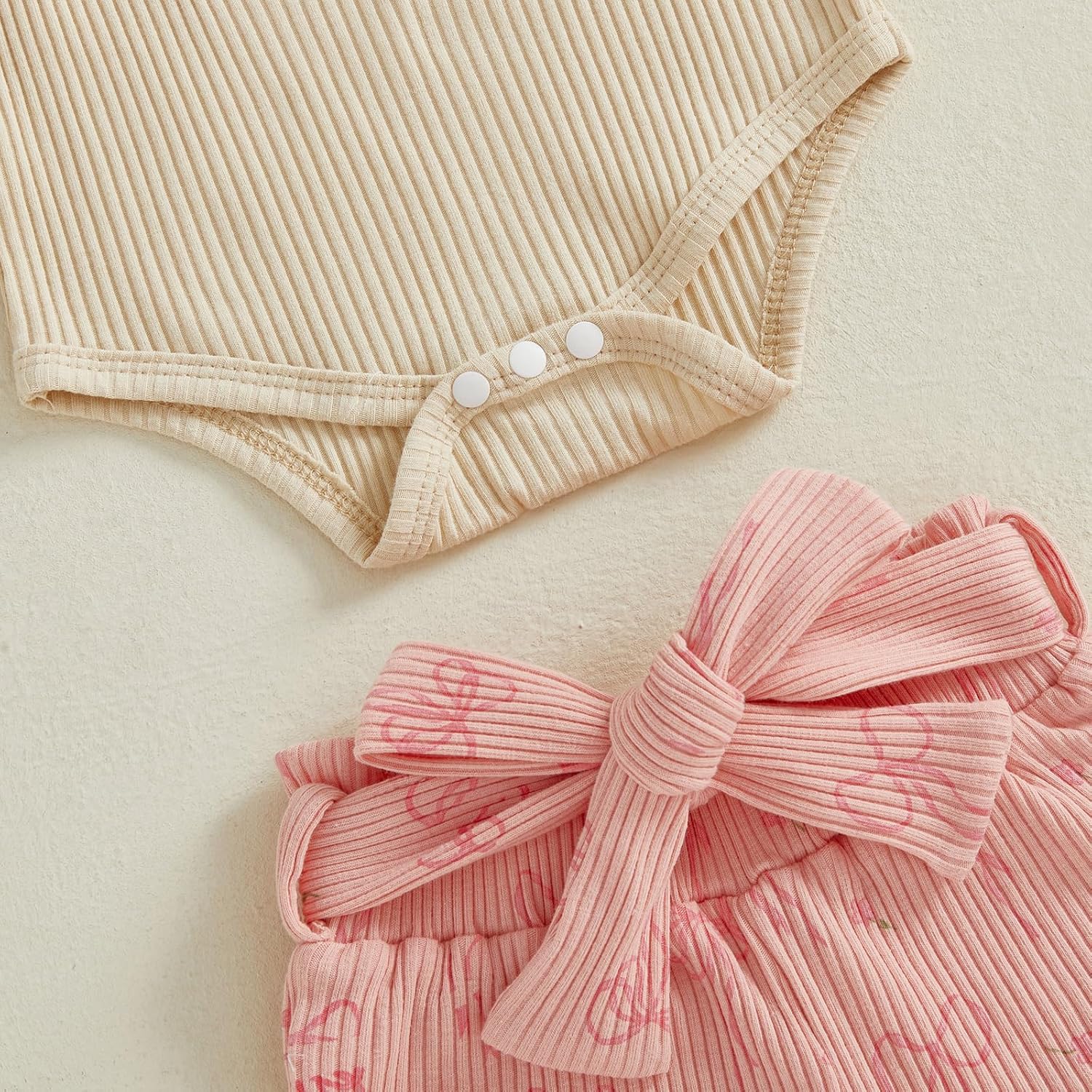 Twopumpkin Preemie Clothes Baby Girl Outfit Newborn Hello World Ribbed Romper Knitted Pants Headband Coming Home Outfits - Image 6