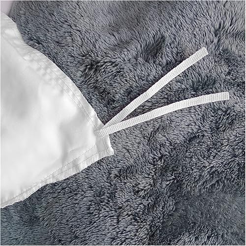 Miniatura 6 de Juego de ropa de cama gris y blanco 3D tamaño Queen King juego de ropa de cama de lujo plisado doble juego de funda de edredón (blanco US King, 90.6