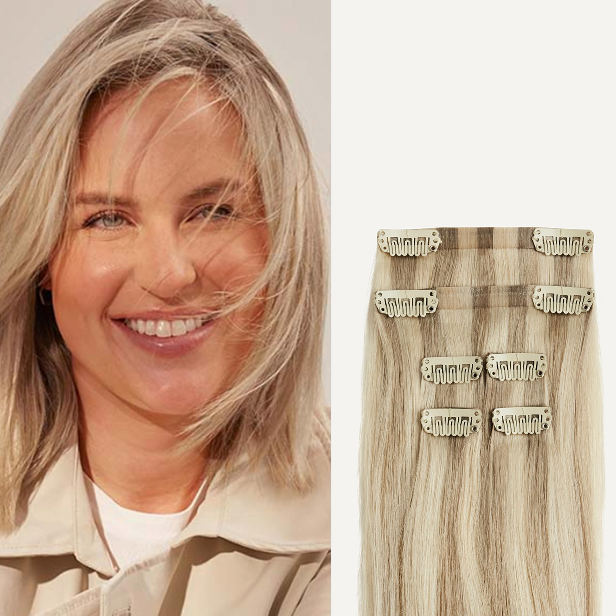 Luxy 100% Remy Human Hair Extensions for Thin Hair Thinning Hair Fill-Ins – 6 Seamless Wefts Multi-Dimensional Color Blend - Natural-Looking Volume &