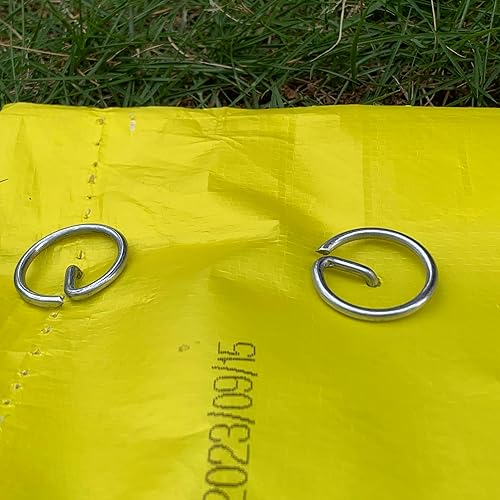 Miniatura 8 de Palmhomee Grapas de jardín galvanizadas antioxidantes para jardín, pasadores circulares para paisaje, cubierta del suelo, estacas de tela para