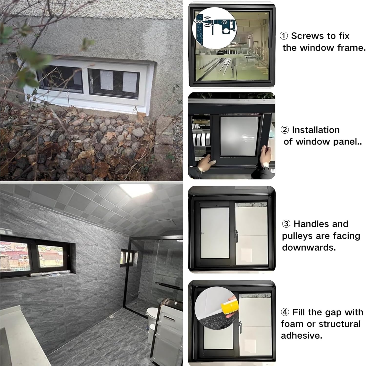 Household Windows Basement Sliding Window With Screen, 20" 22" 24" 26" 28" 30" 32" 34" 36" 38" 40" Shed Windows Replacement For Houses Shed Chicken Coop Bathroom Rv Garage(White,40x20in)