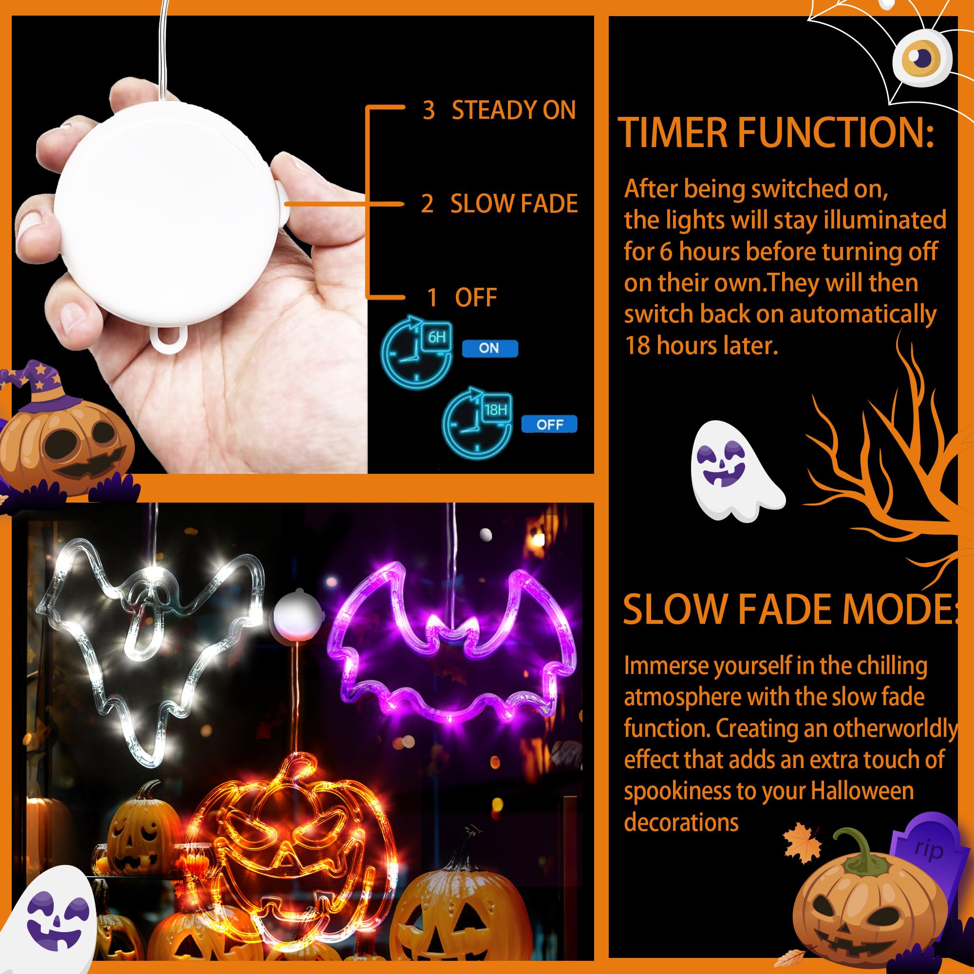 Lot de 6 attaches de rideaux d'Halloween (style crâne blanc) pour