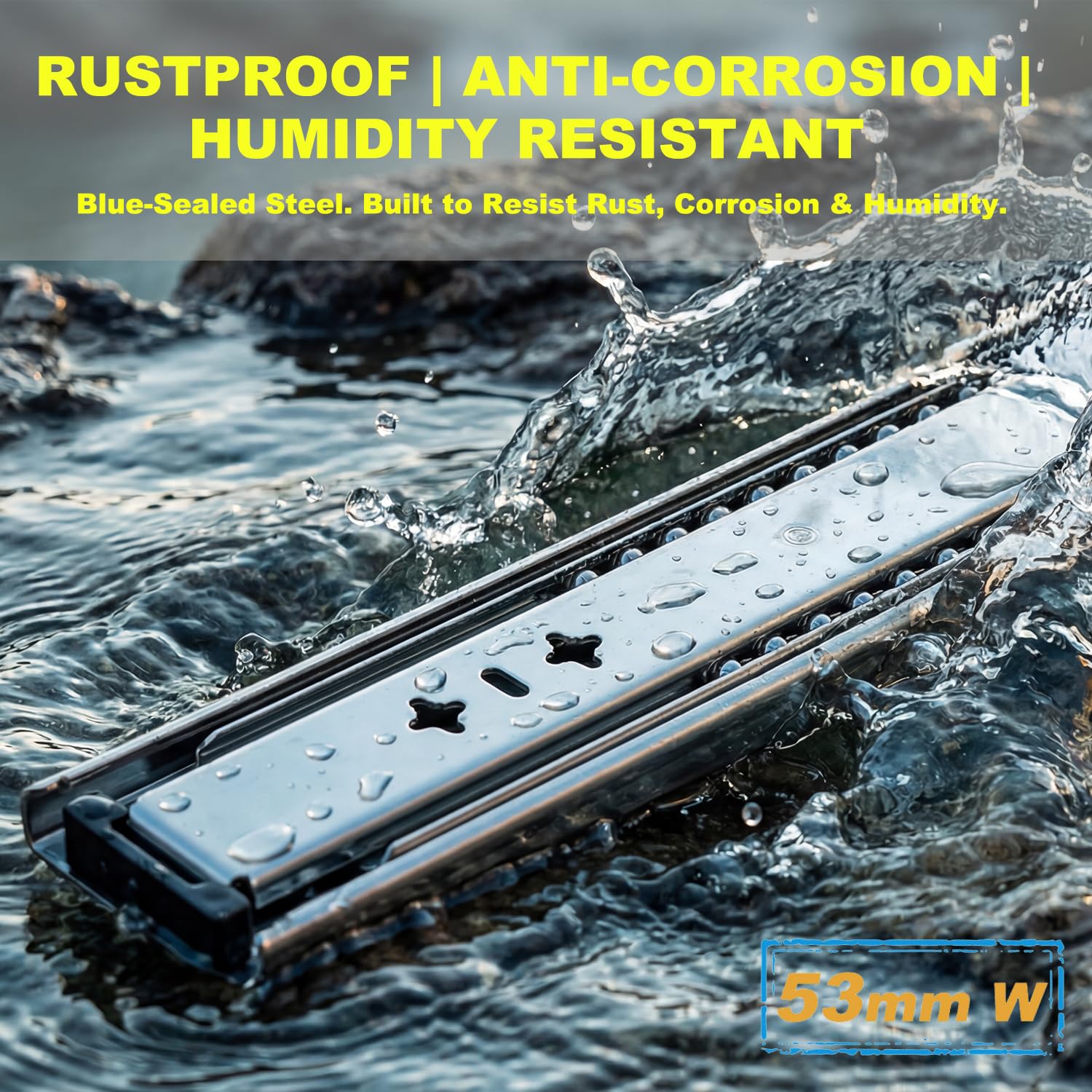 Telescopic 53mm Width Heavy Duty Drawer Slide - Heavy Duty Drawer Slide, Ball Bearing Drawer Slide - View #6