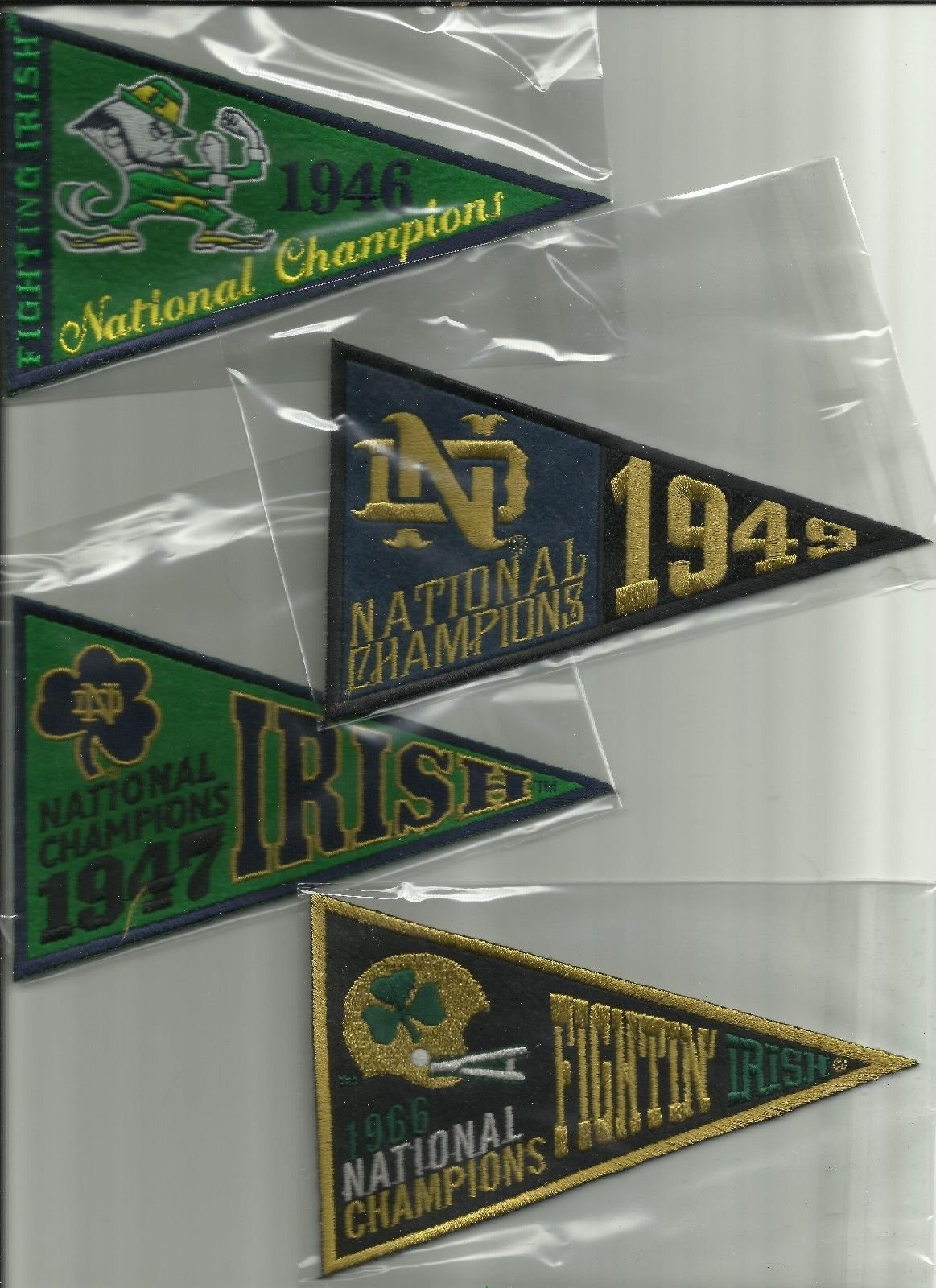 2013 Upper Deck Notre Dame National Championship Pennant Set - 11 Mini Pennants Celebrating Every National Football Championship Team From 1924 to 1988 - Great Collectible for Any Fighting Irish Fan