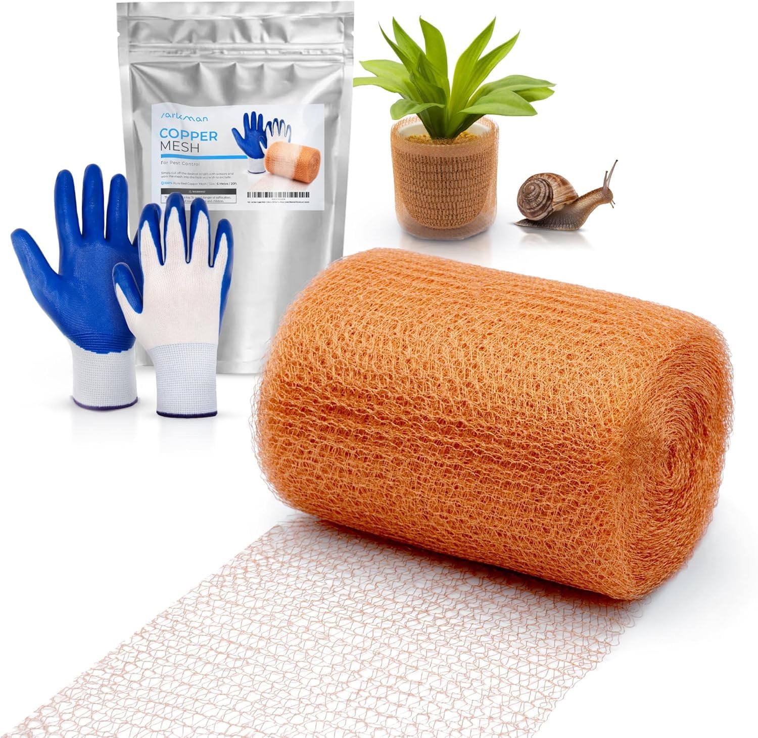 Sarkman Copper Mesh Slug Repellent - 3 Metre / 10 Feet Pure Rodent Pest Control Mesh - Durable & Pet Safe Garden Protector - Flexible, Cuttable Insect Barrier For Mice, Rats & Birds | Red