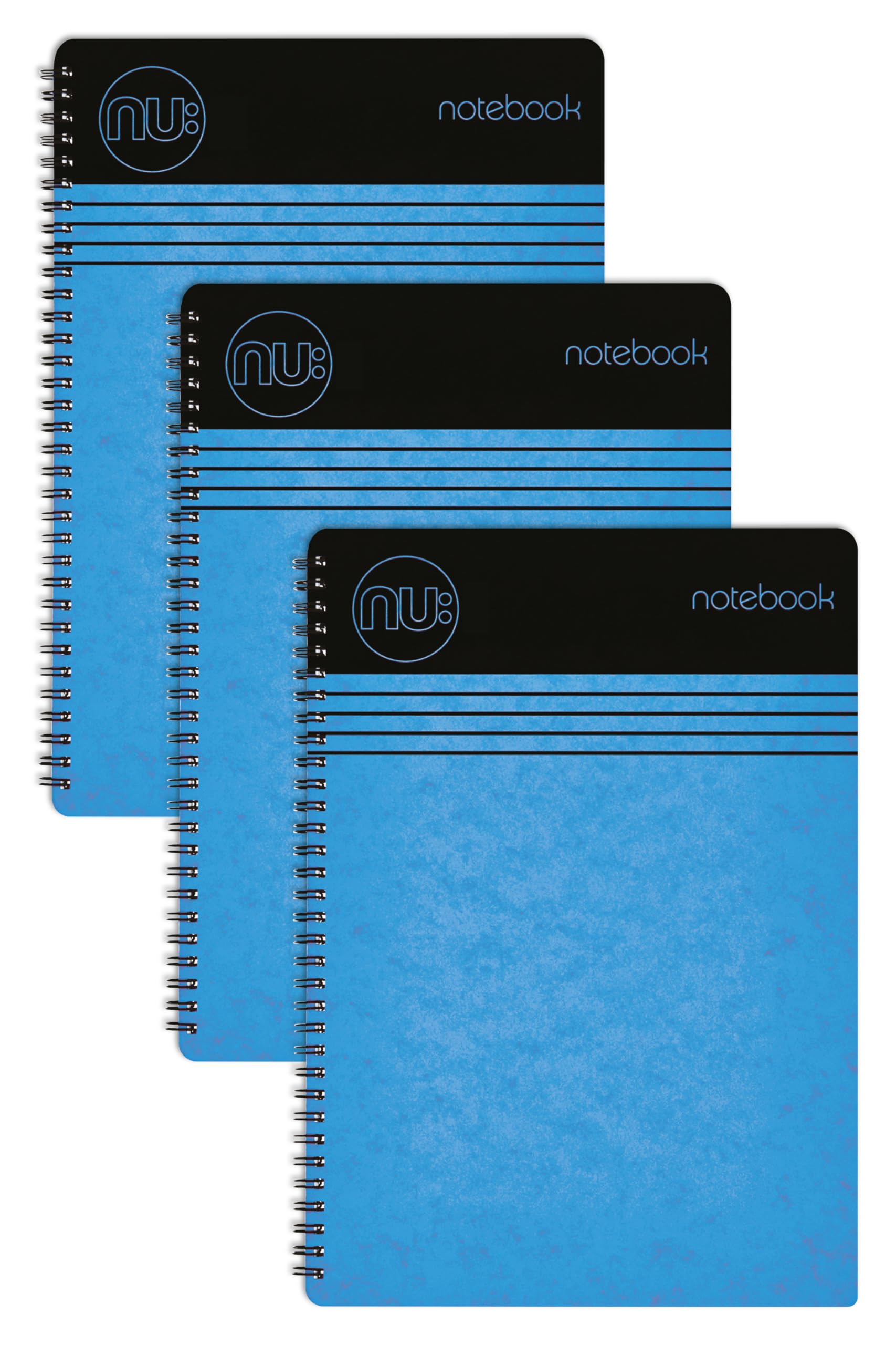 NU Notebooks - Craze Cloud Range - A5 Blue Notebook - Wirebound Notebook - Stationery Notebooks - Ruled Notepad - 110 Pages - Multipack of 3