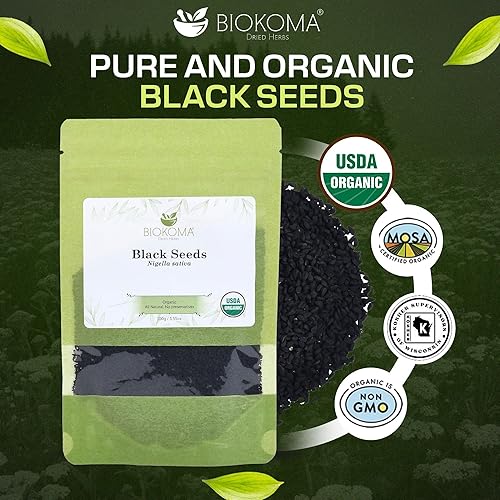 Miniatura 3 de Pure and Organic Biokoma Black Seeds 100g (3.55oz) en bolsa resellable a prueba de humedad