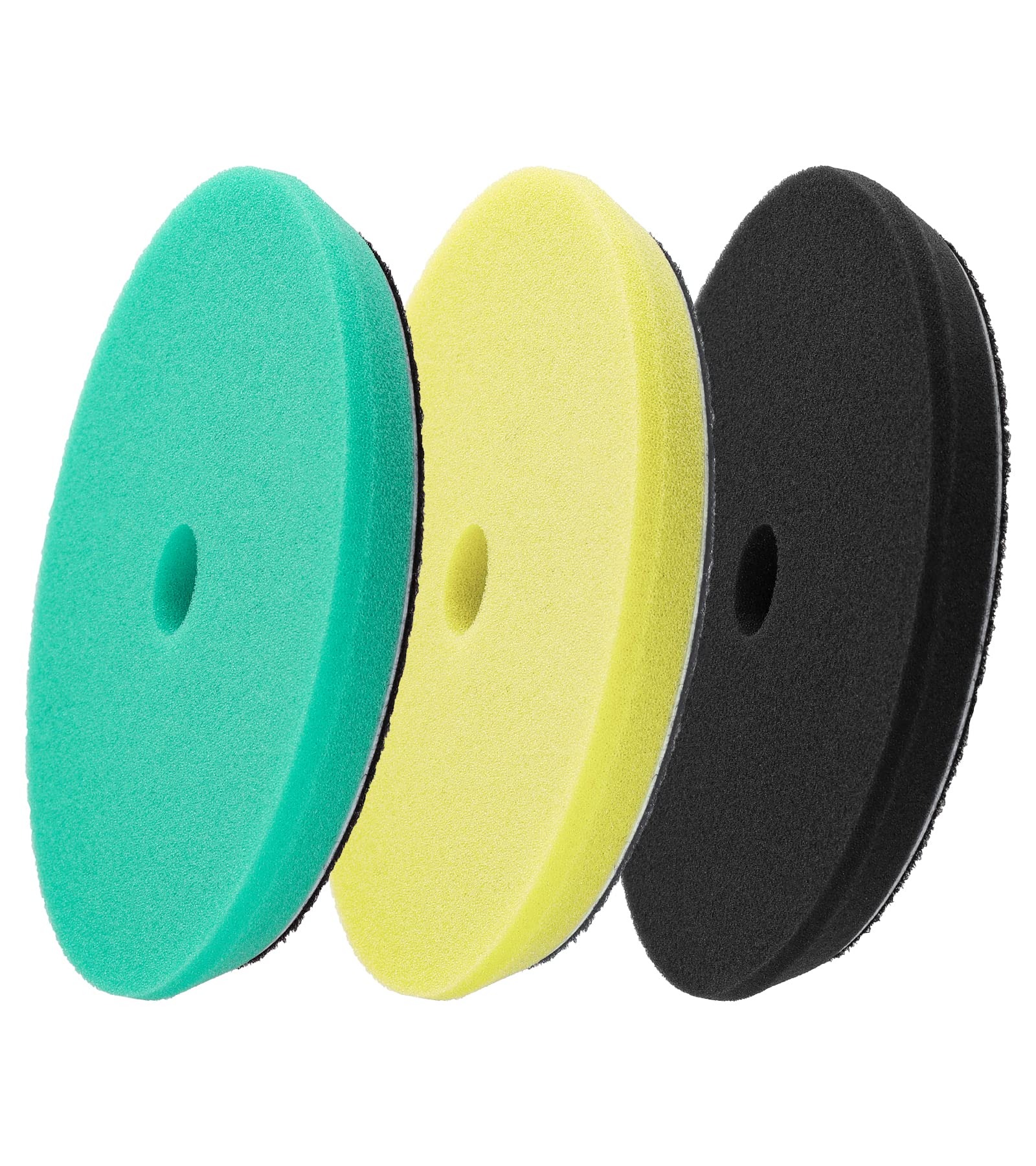3pcs 5 inch Polishing Pads, 5'' Track Buffer Pads Hook and Loop Buffing Pads, Foam Polish Pad for Compounding, Polishing and Waxing, for 5'' Backing Plate