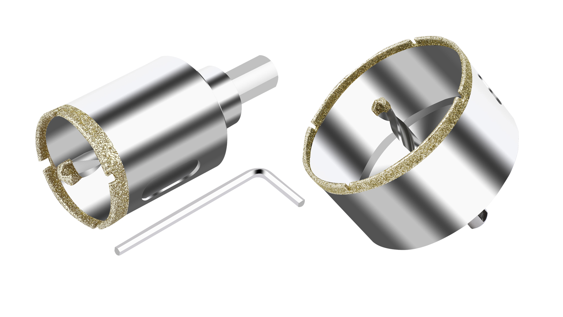 Scie Cloche Diamantée 100 Mm Avec Foret Guidage De Centrage, Scie Cloche Carrelage Avec