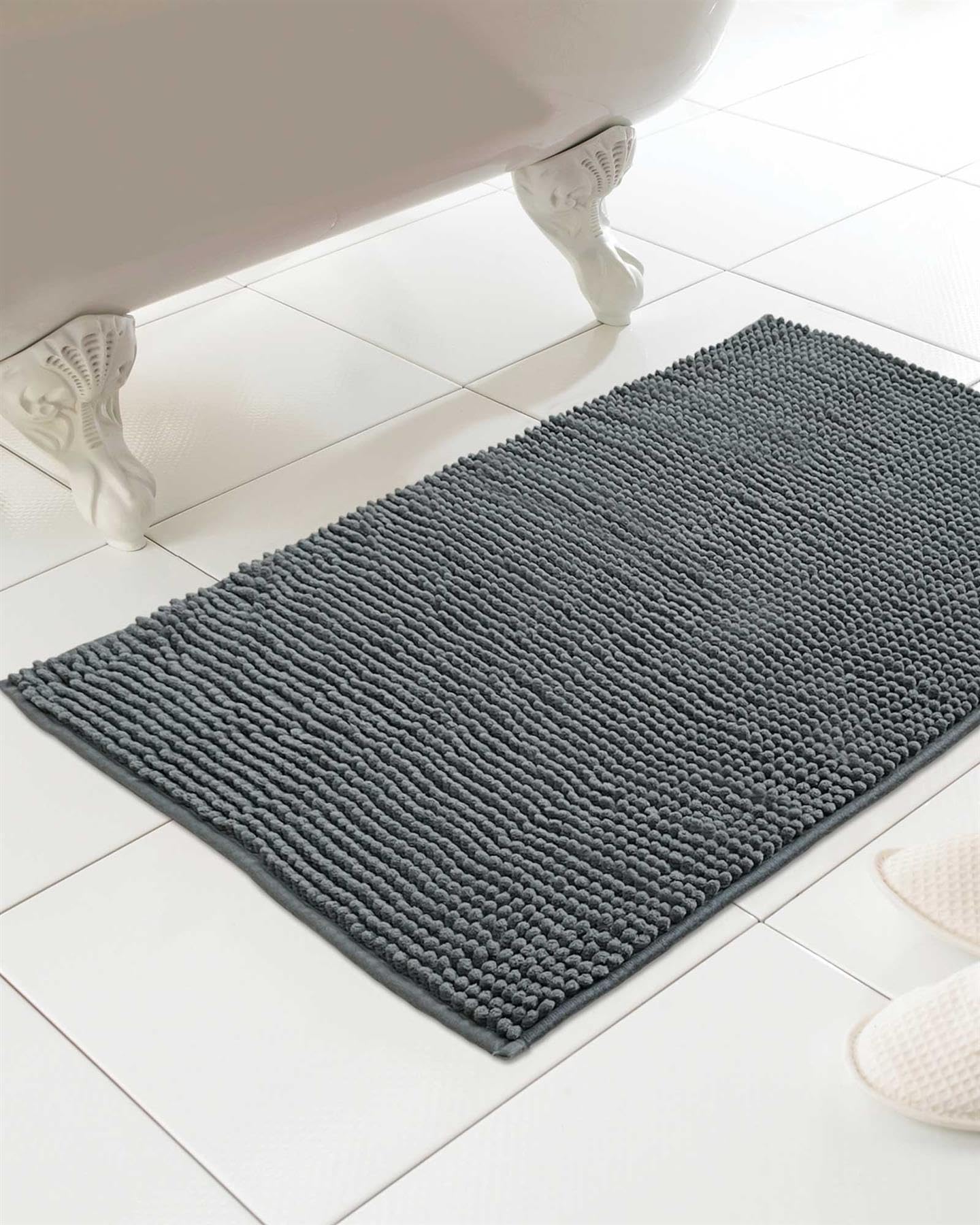 Rackhams Chenille Loop Charcoal Bath Mat - Charcoal