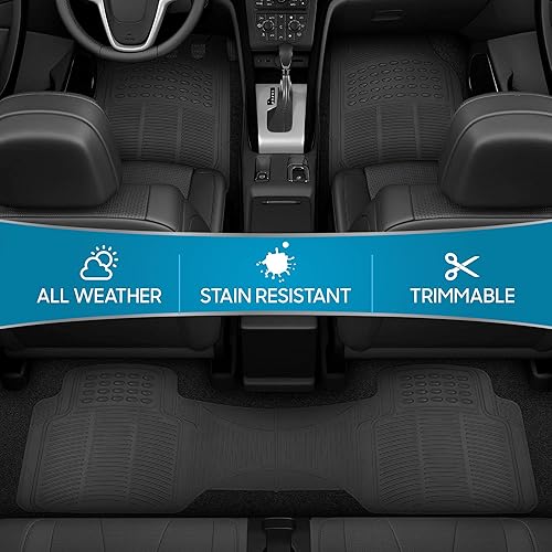 Miniatura 83 de BDK 4 alfombrillas de goma transparente resistentes para automóvil, camión, camioneta, SUV, protección para todo tipo de clima, ajuste universal