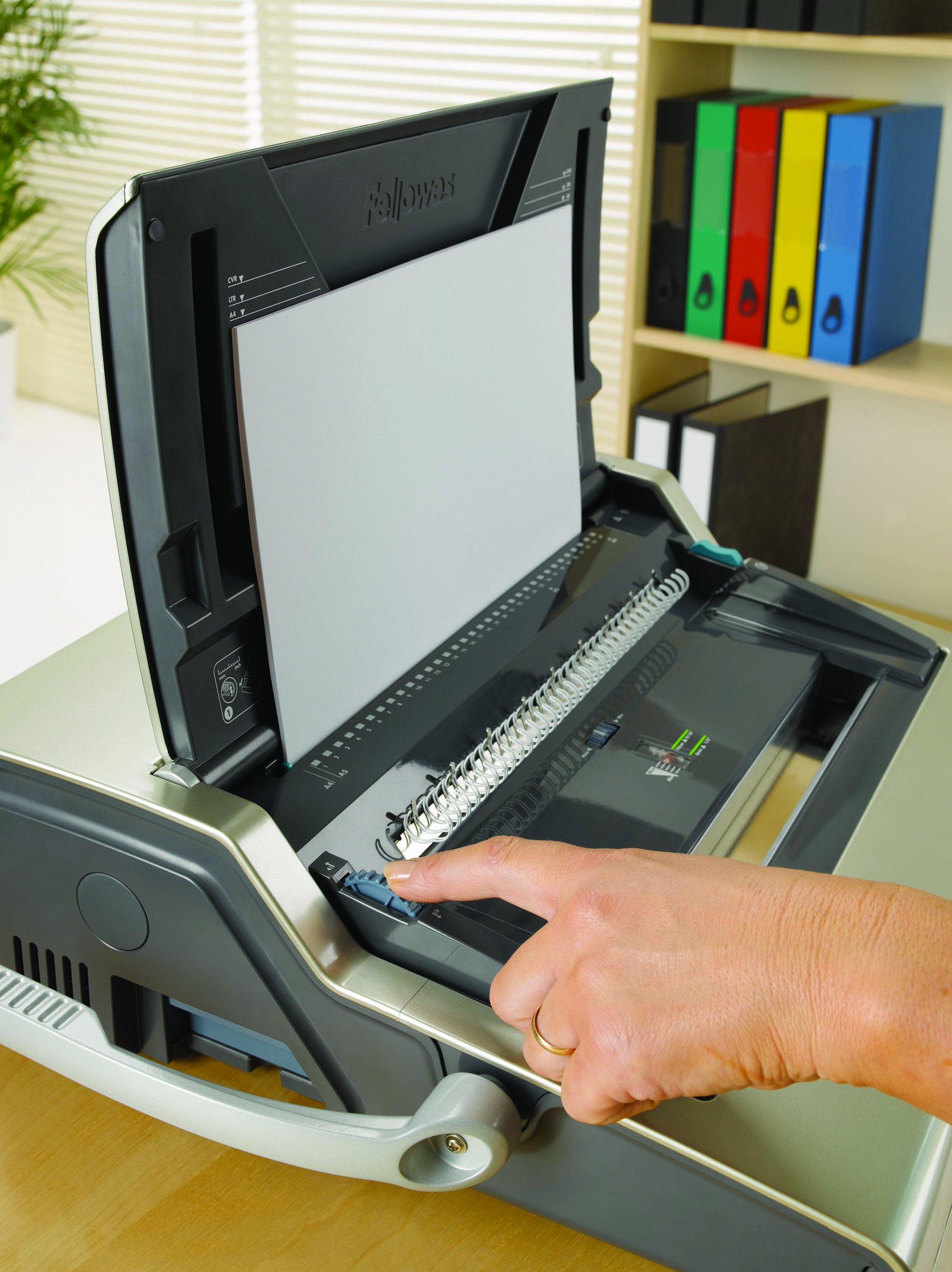 Fellowes Galaxy-E Wire Perforelieur électrique avec anneaux métal Gris clair Gris anthracite