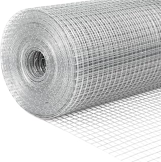 LuckIn Hardware Cloth 1/2 inch 48 x 50 ft, 19 Gauge Chicken Wire Fencing, Chicken Wire Mesh, Hot Dip Galvanized After Welded Mesh Wire, Square Chicken Fence Wire Fence Rolls, Rabbit Wire, Snake Fence