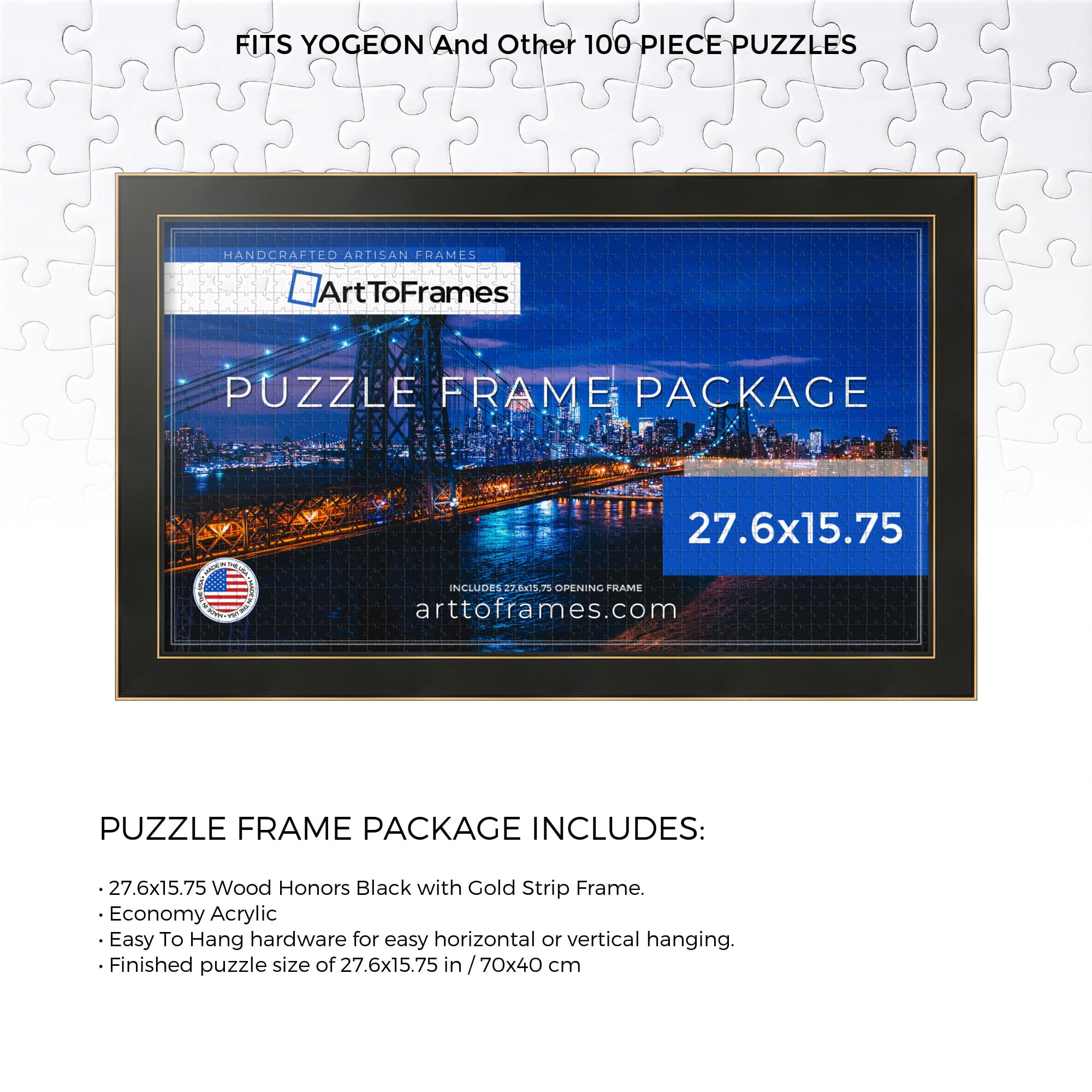 Amazon.com - ArtToFrames 27.6x15.75 INCH/70x40 CM Black Frame for