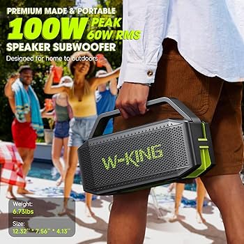W-KING Głośnik Bluetooth, 60 W, przenośny, bezprzewodowy