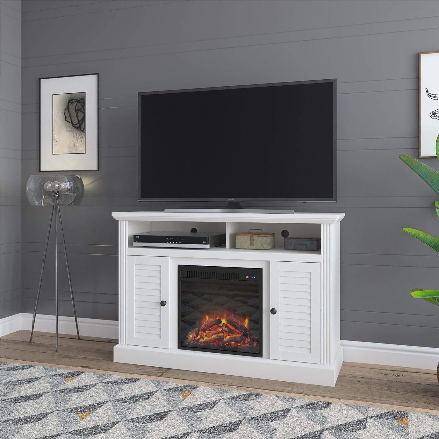 Ameriwood Home Noah Bay Fireplace TV Stand for TVs up to 48", White Amazon.ca Electronics