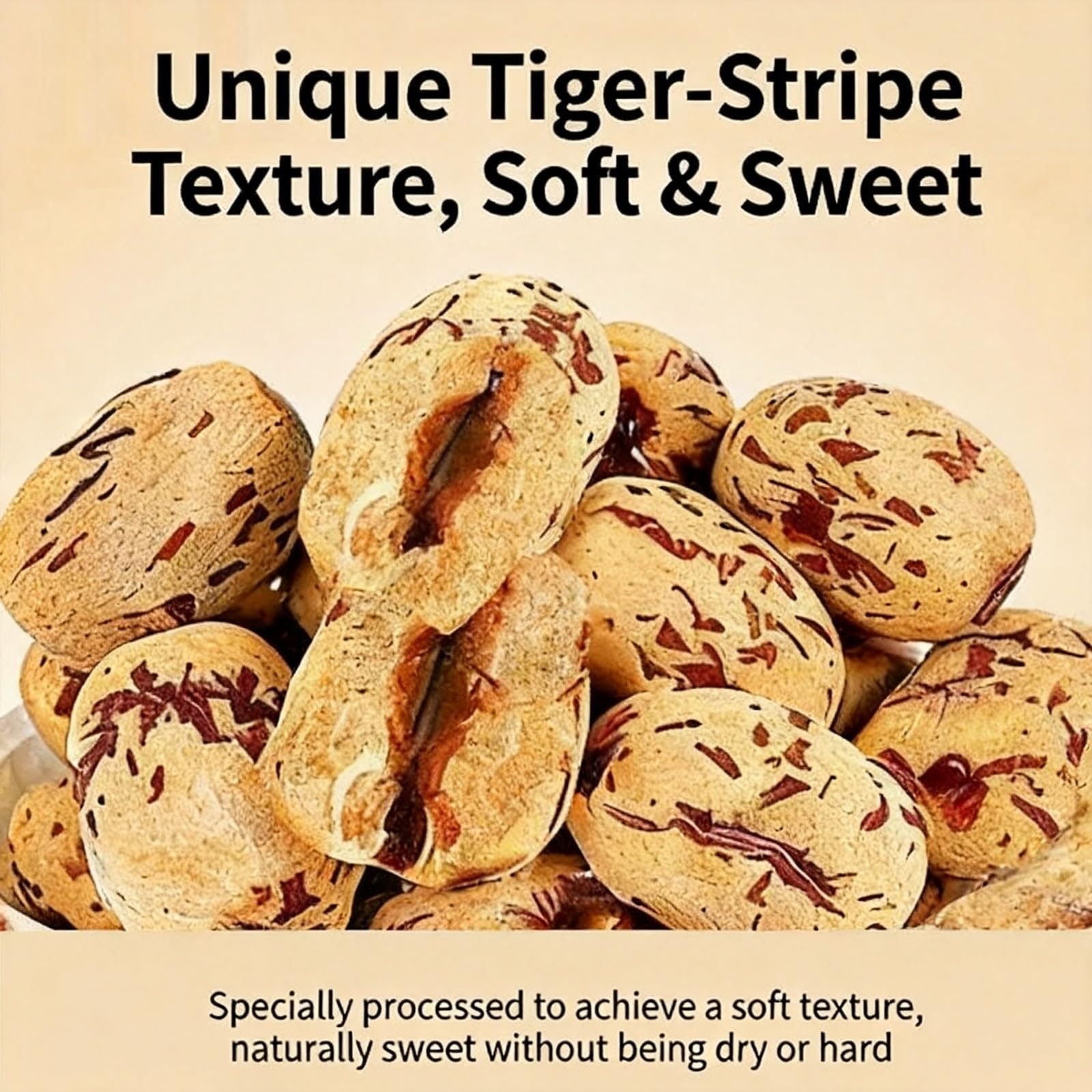 Azufaifa de piel de tigre pelada 500 g de azufaifo instantáneo sin semillas, bocadillos familiares suaves, glutinosos, dulces, sin lavado y sin tratamiento, postre horneado, gachas, leche de soja.