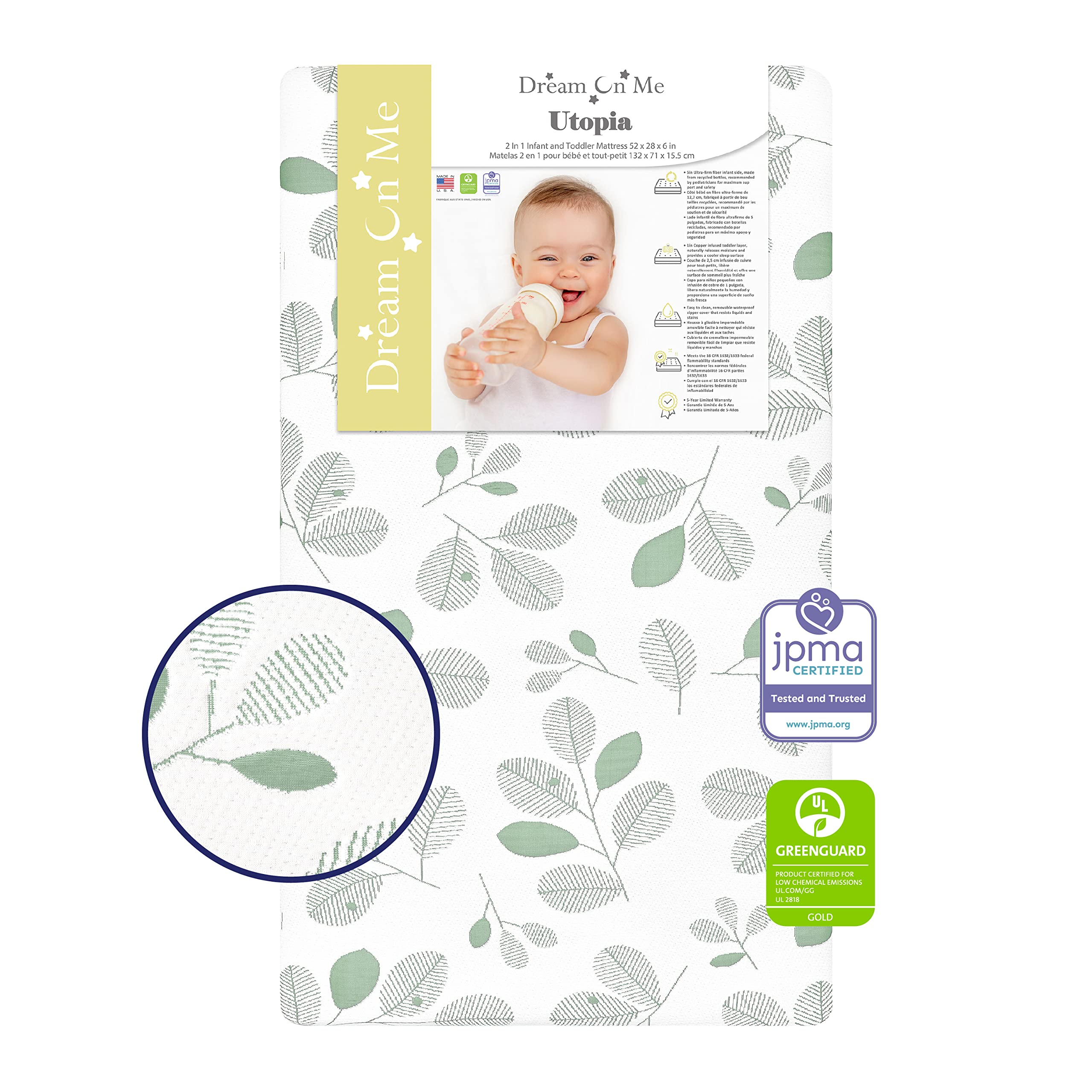 Dream On Me 2 in 1 Infant Crib and Toddler Bed Mattress